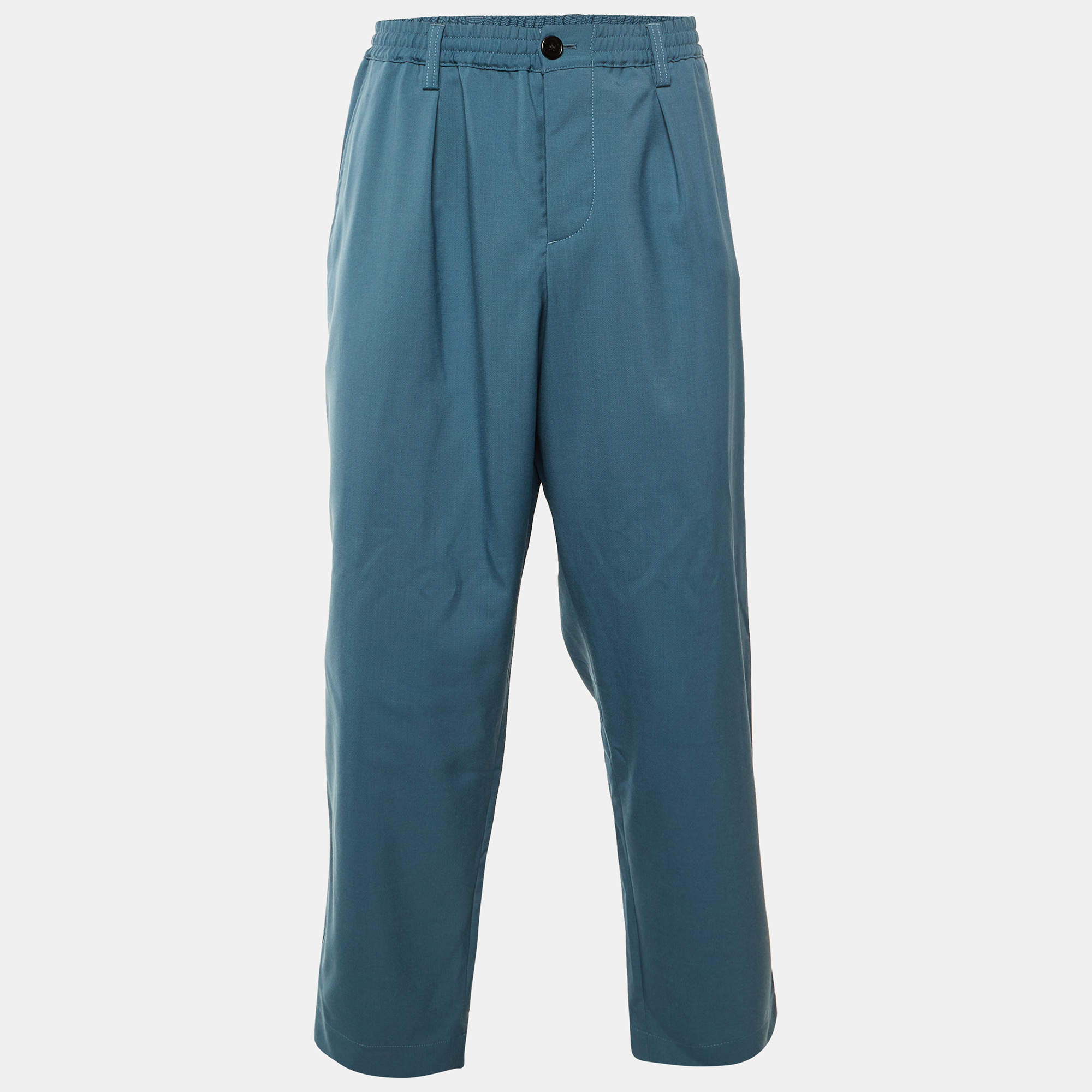 مملوكة مسبقًا Marni Opal Blue Wool Trousers M