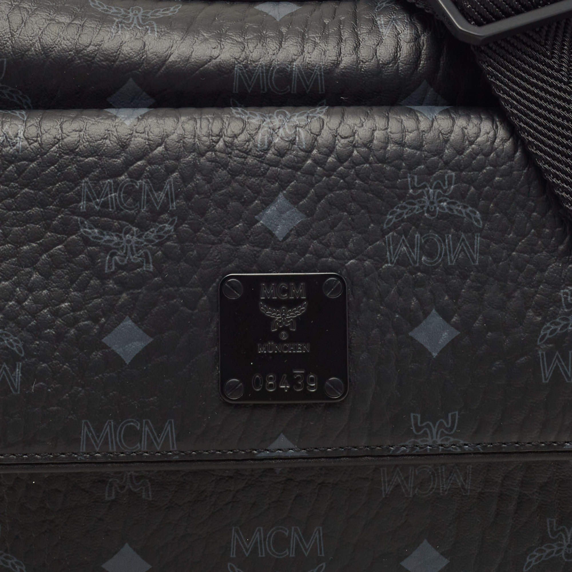 MCM Black Visetos Coated Canvas Aren Messenger Bag MCM | The Luxury Closet