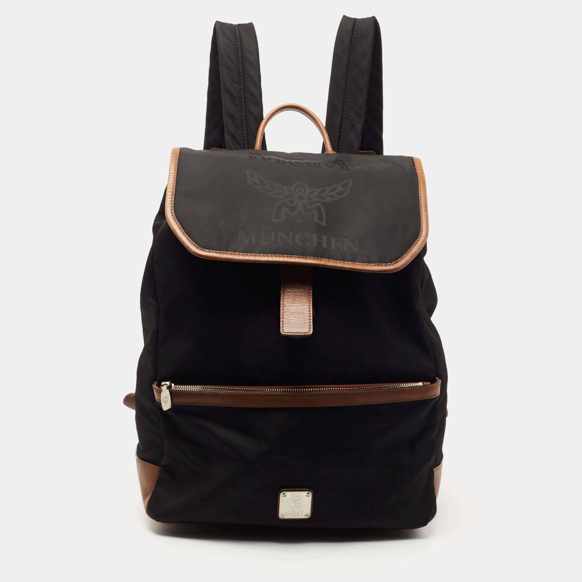 MCM Black/Brown Nylon and Leather Backpack