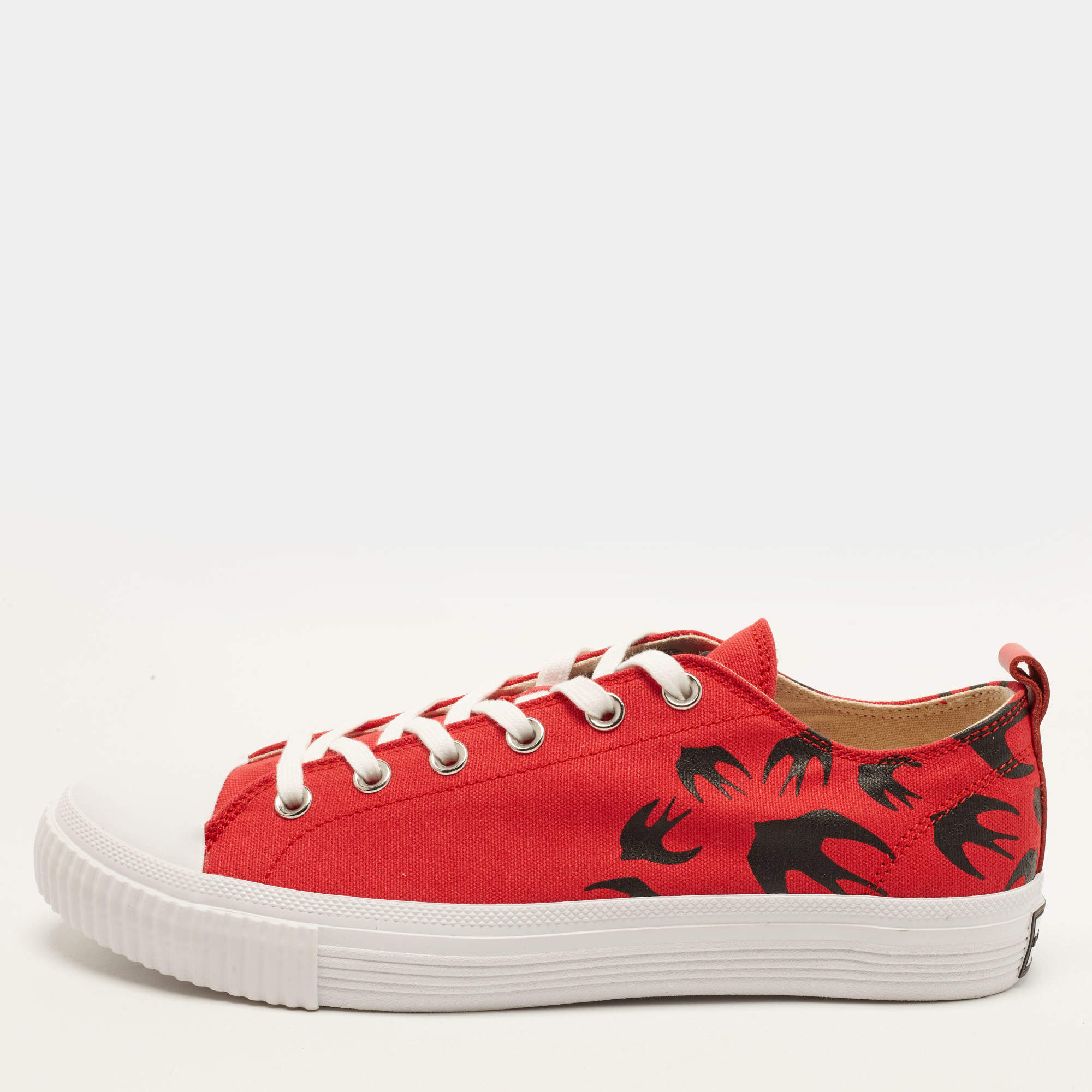 Pre Owned McQ by Alexander McQueen Swallow Size 42 Red Canvas Low Top Sneakers