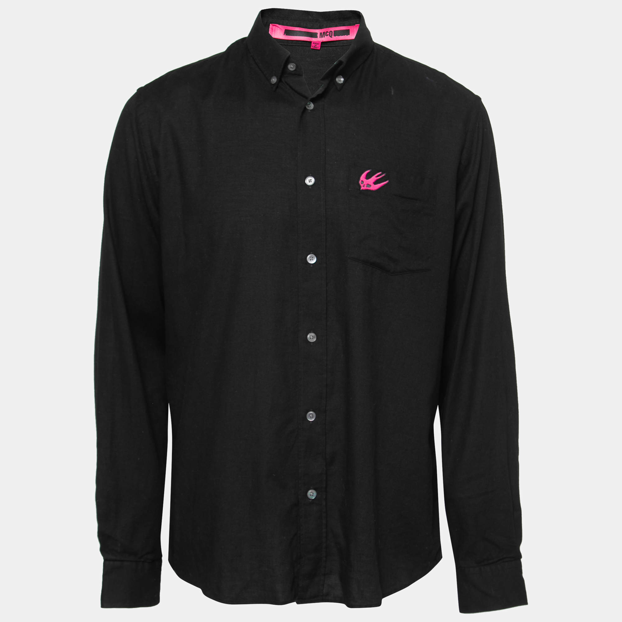Pre Owned McQ by Alexander McQueen Black Cotton Button Down Shirt L