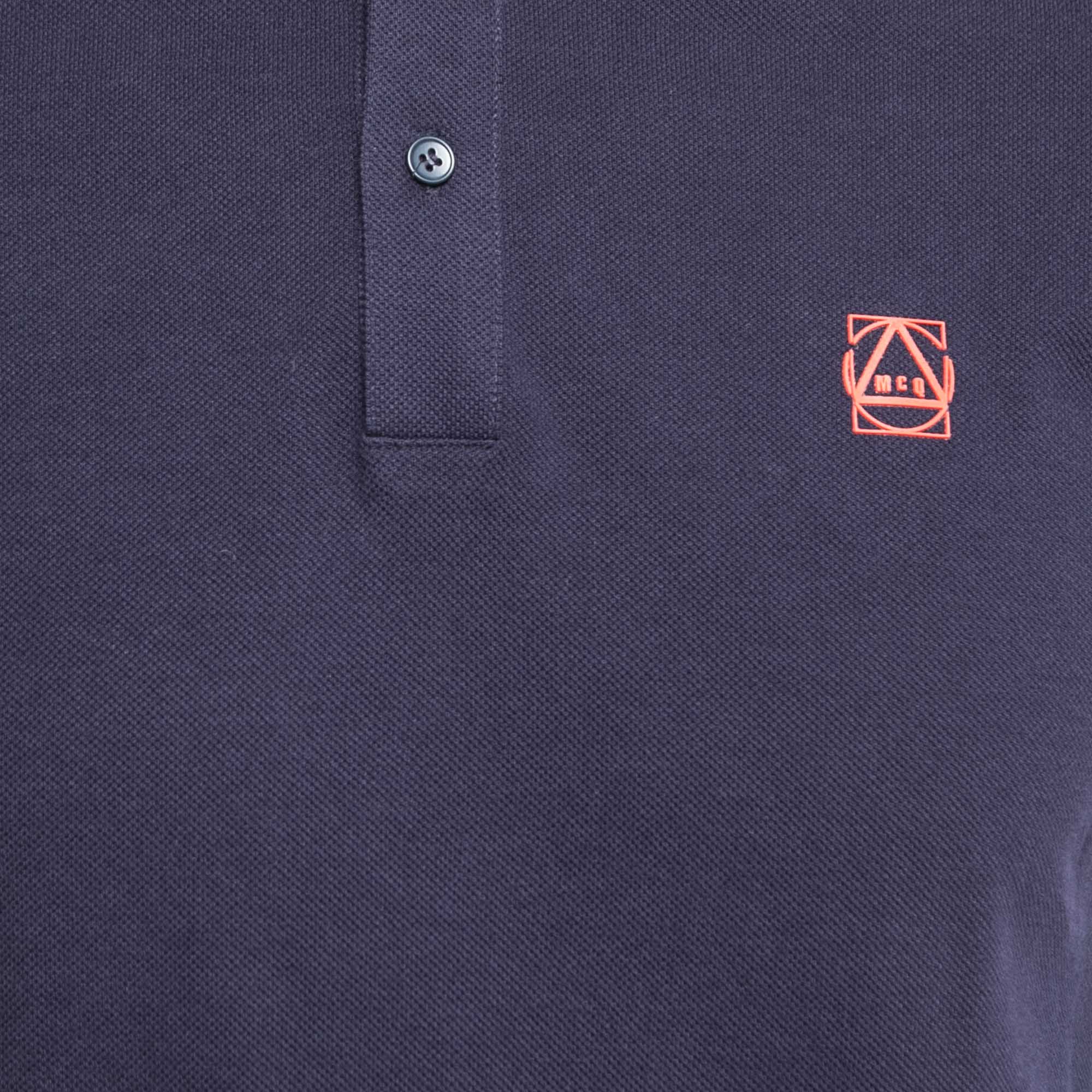 McQ Appliquéd embroidered cotton-piqué polo shirt - ShopStyle