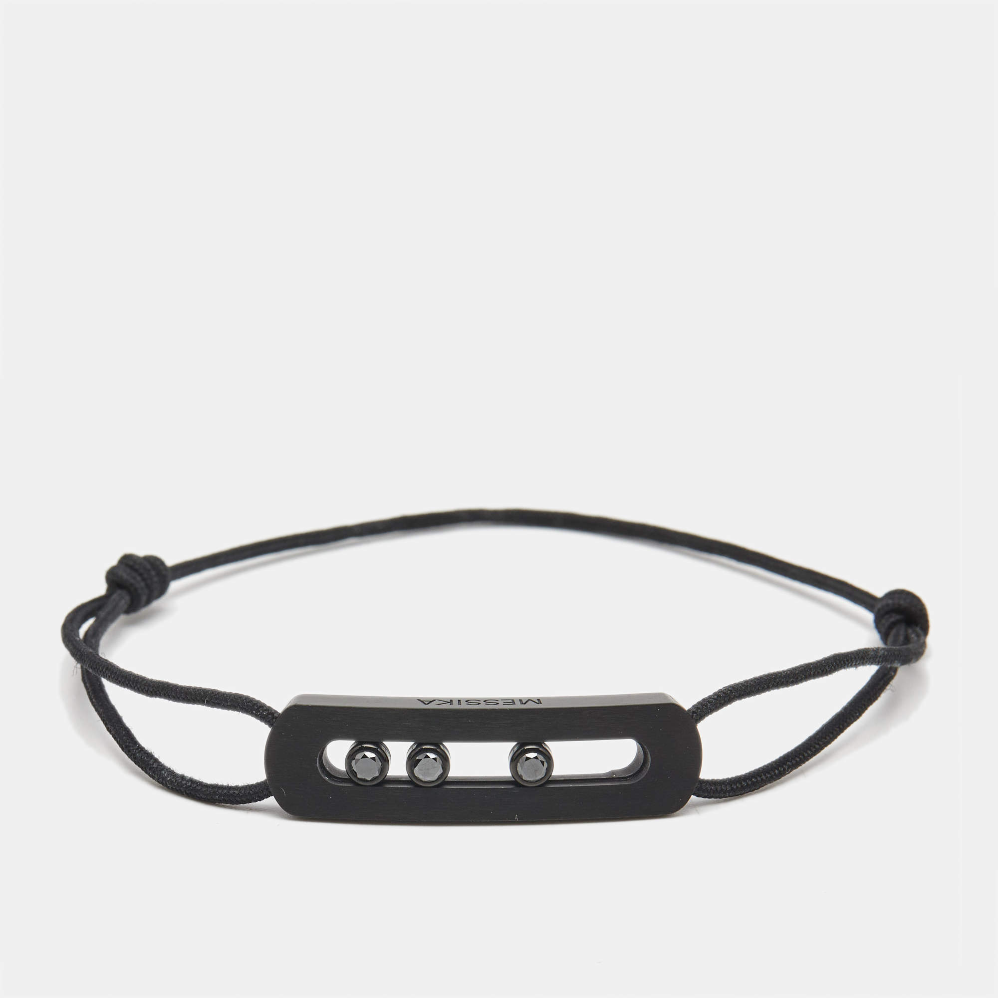 Pre Owned Messika Move Titanium Black Diamond Cord Bracelet