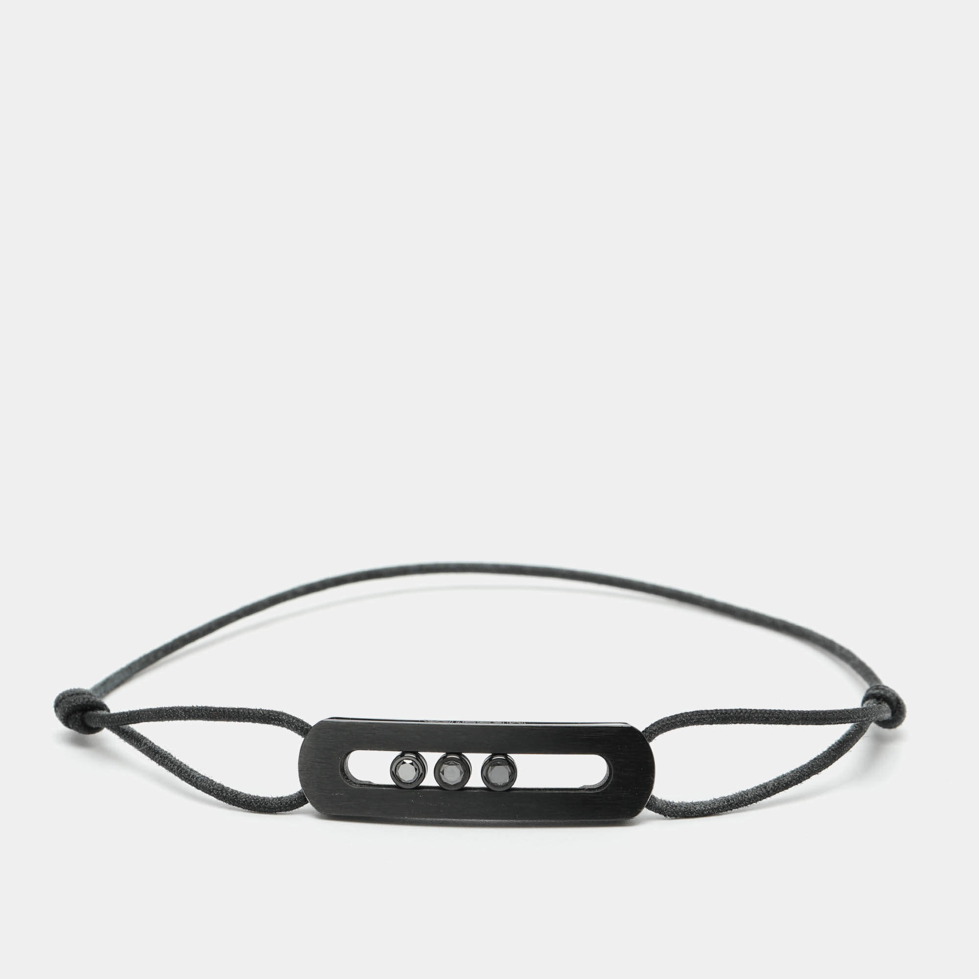 Pre Owned Messika Move Titanium Black Diamond Cord Bracelet