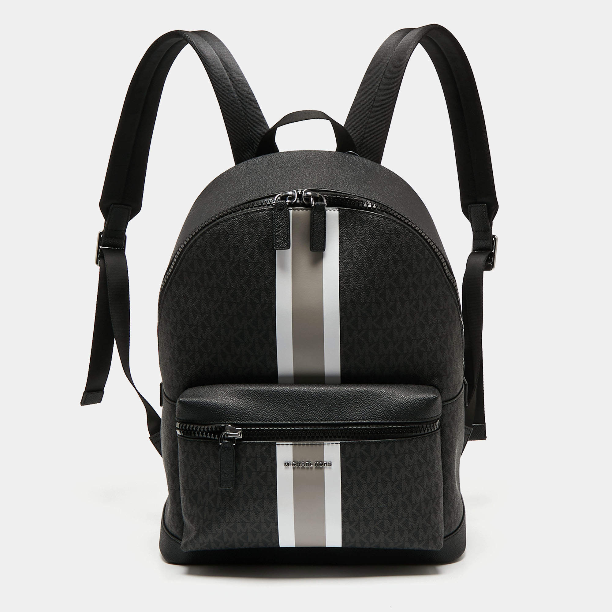 Michael Kors Black Signature Coated Canvas Cooper Backpack Michael Kors |  TLC