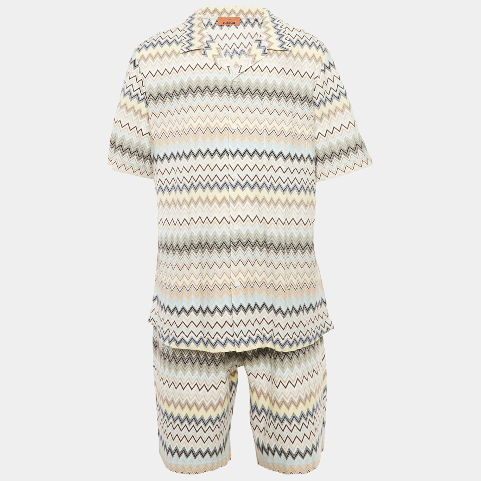 Pre Owned طقم قميص وشورت ميسوني زيجزاج متعدد الألوان مقاس كبير جدا جدا