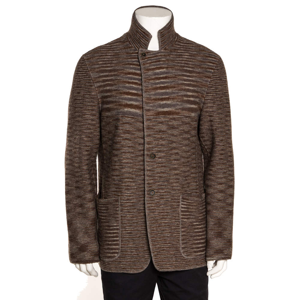Pre Owned Missoni Brown Wool Two Button Jacket L