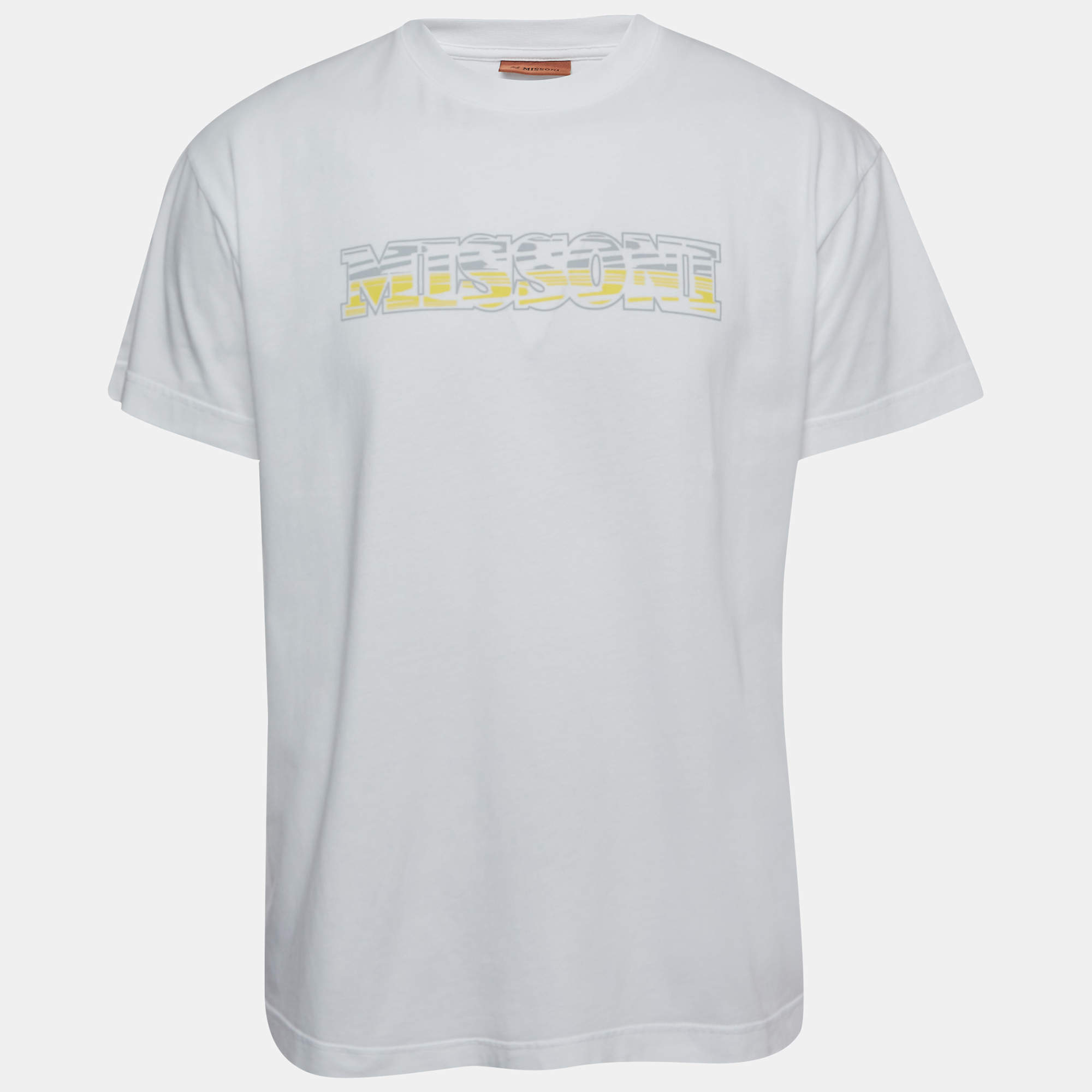 Pre Owned Missoni White Cotton Graphic T-Shirt M