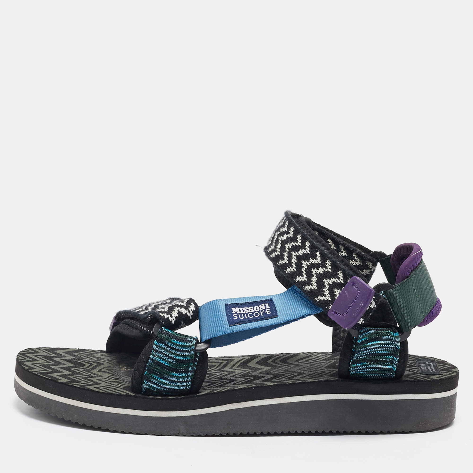 Pre Owned Missoni X Suicoke Multicolor Canvas Depa Flat Sandals Size 39