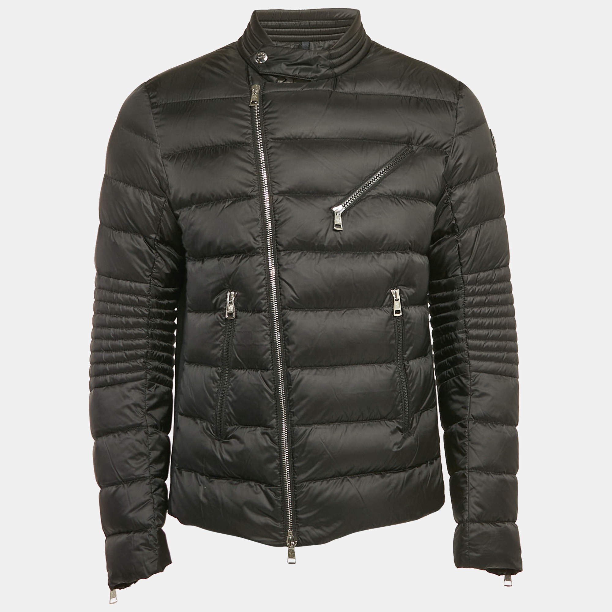 Moncler Black Nylon Aubin Quilted Shell Down Jacket M
