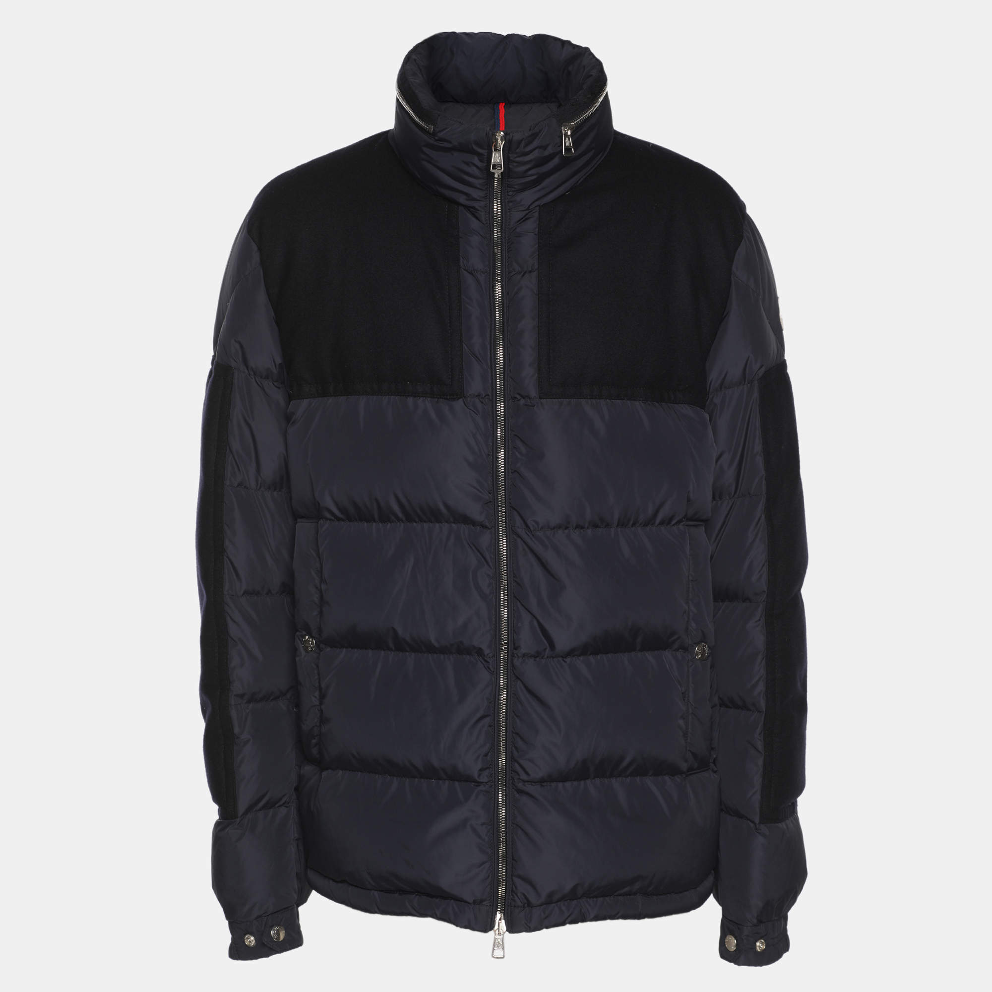 Pre Owned Moncler Navy Blue Nylon Puffer Jacket XXL
