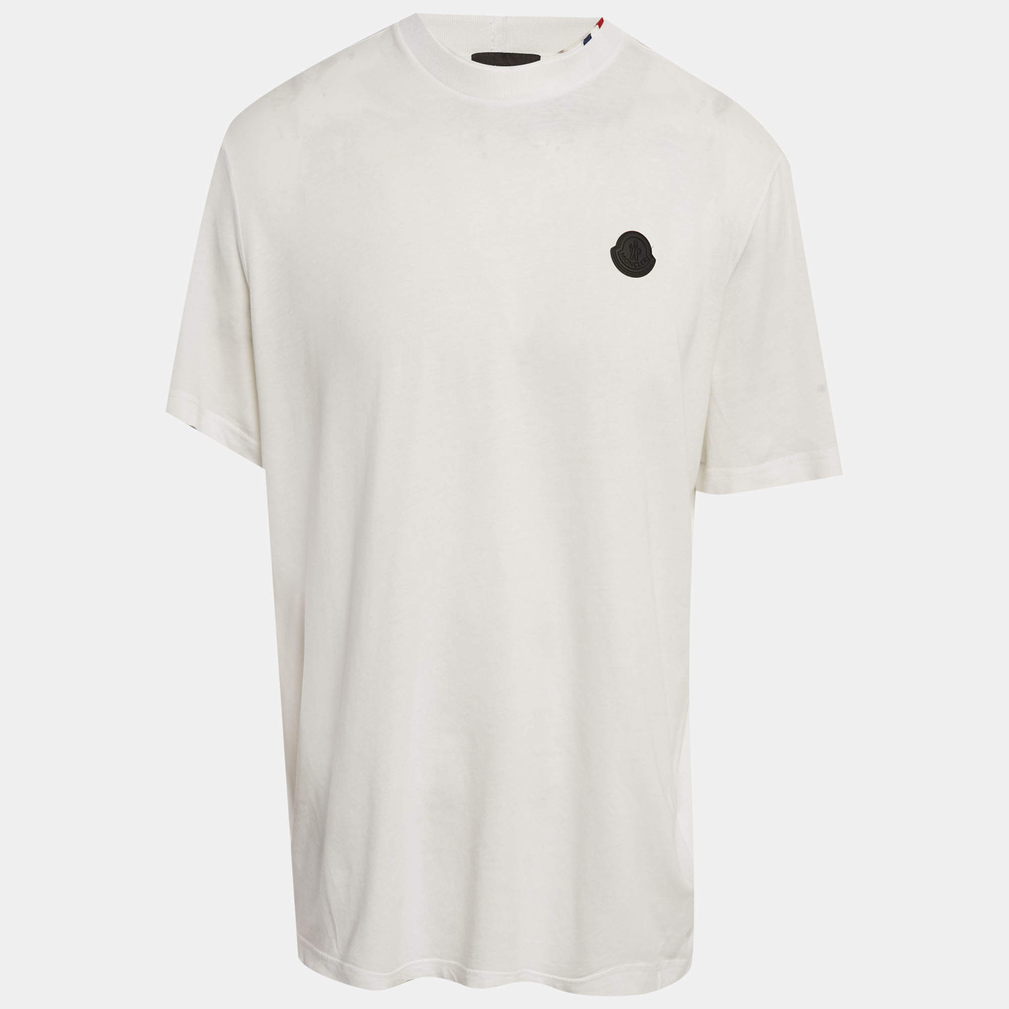 Pre Owned تي شيرت مونكلر أزرق جيرسي شعار بكسلي جيرسي كرو مقاس كبير (لارج)