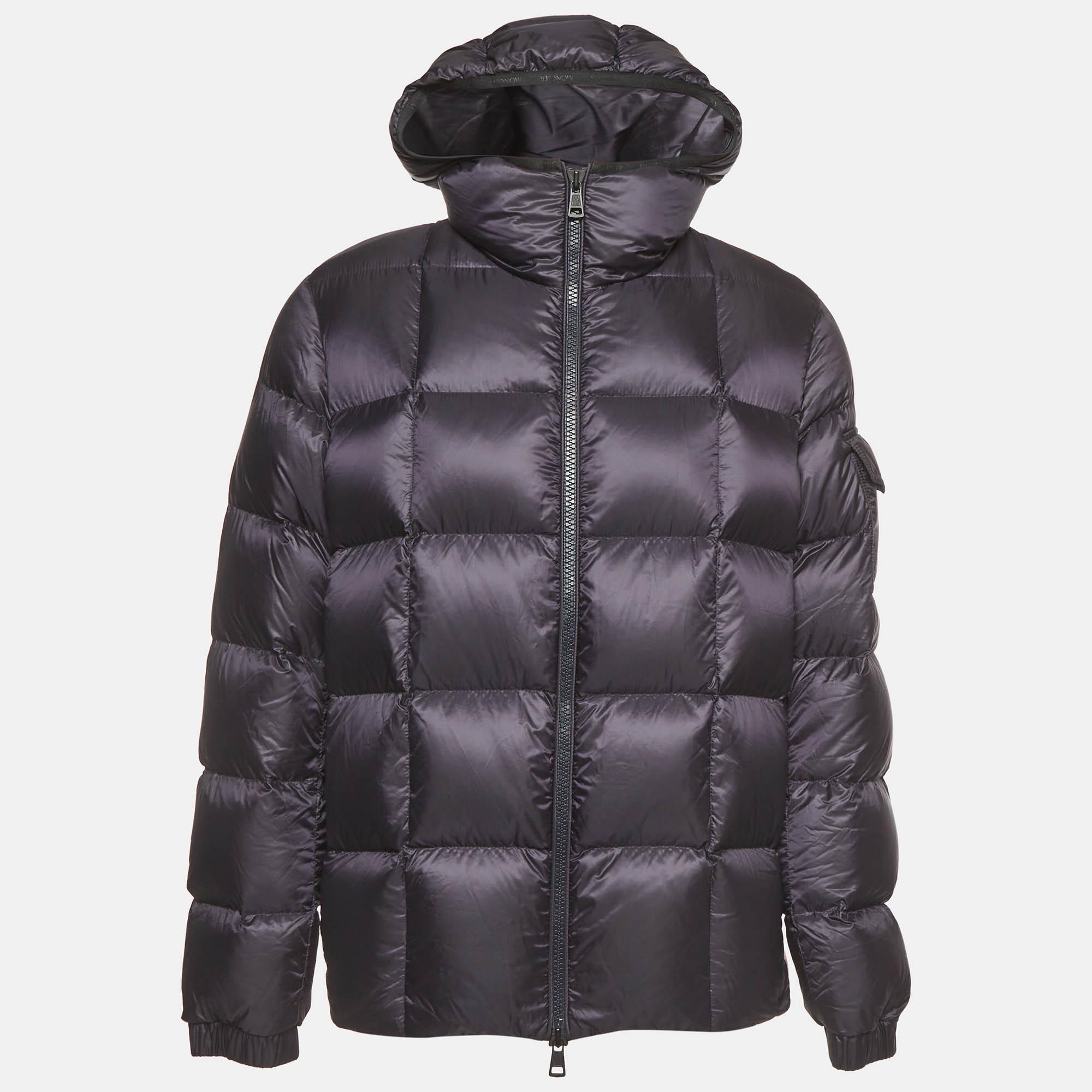 Pre Owned Moncler Navy Blue Nylon Quilted Charbonnel Down Jacket XXL