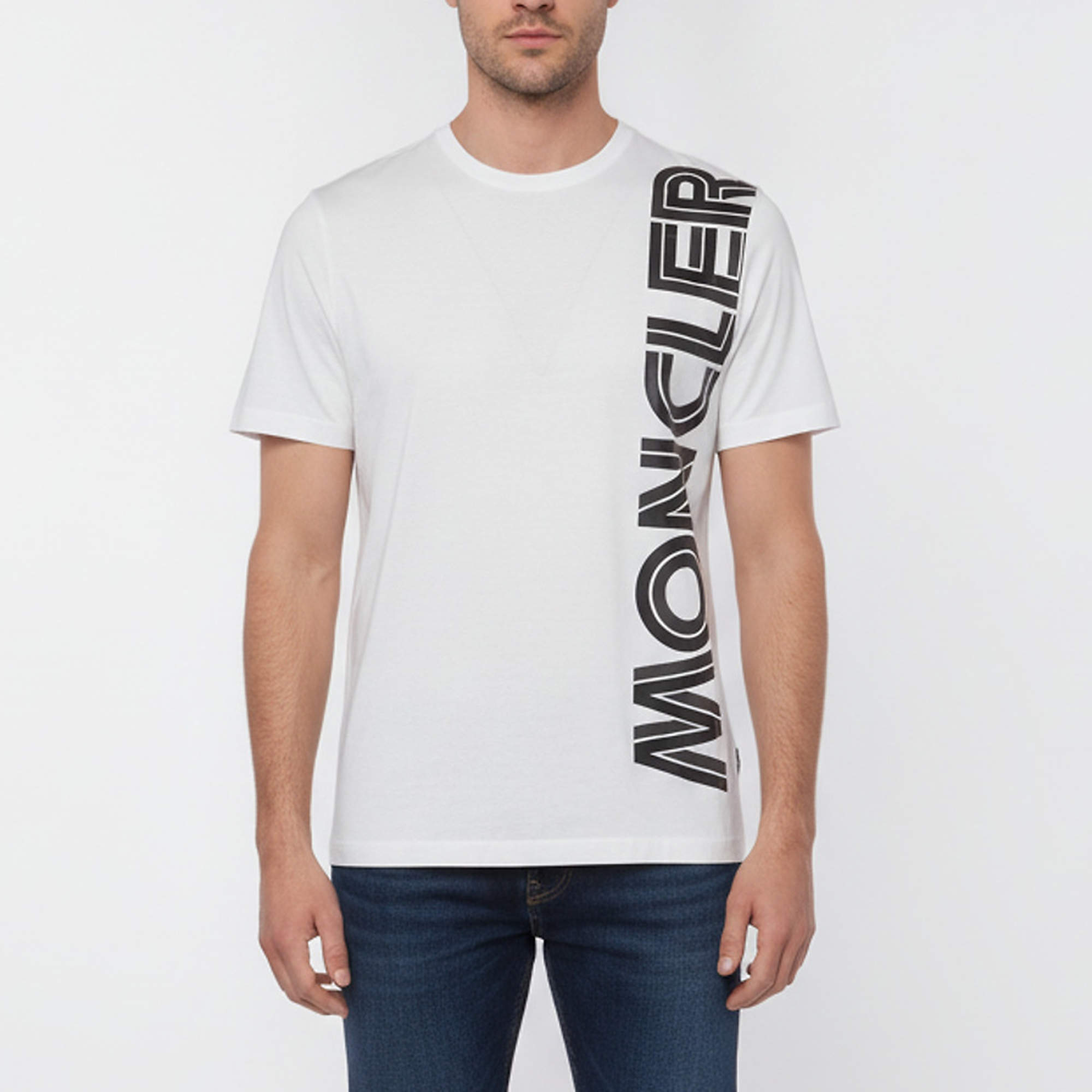 مملوكة مسبقًا Moncler White Jersey Printed Maglia T-Shirt M 