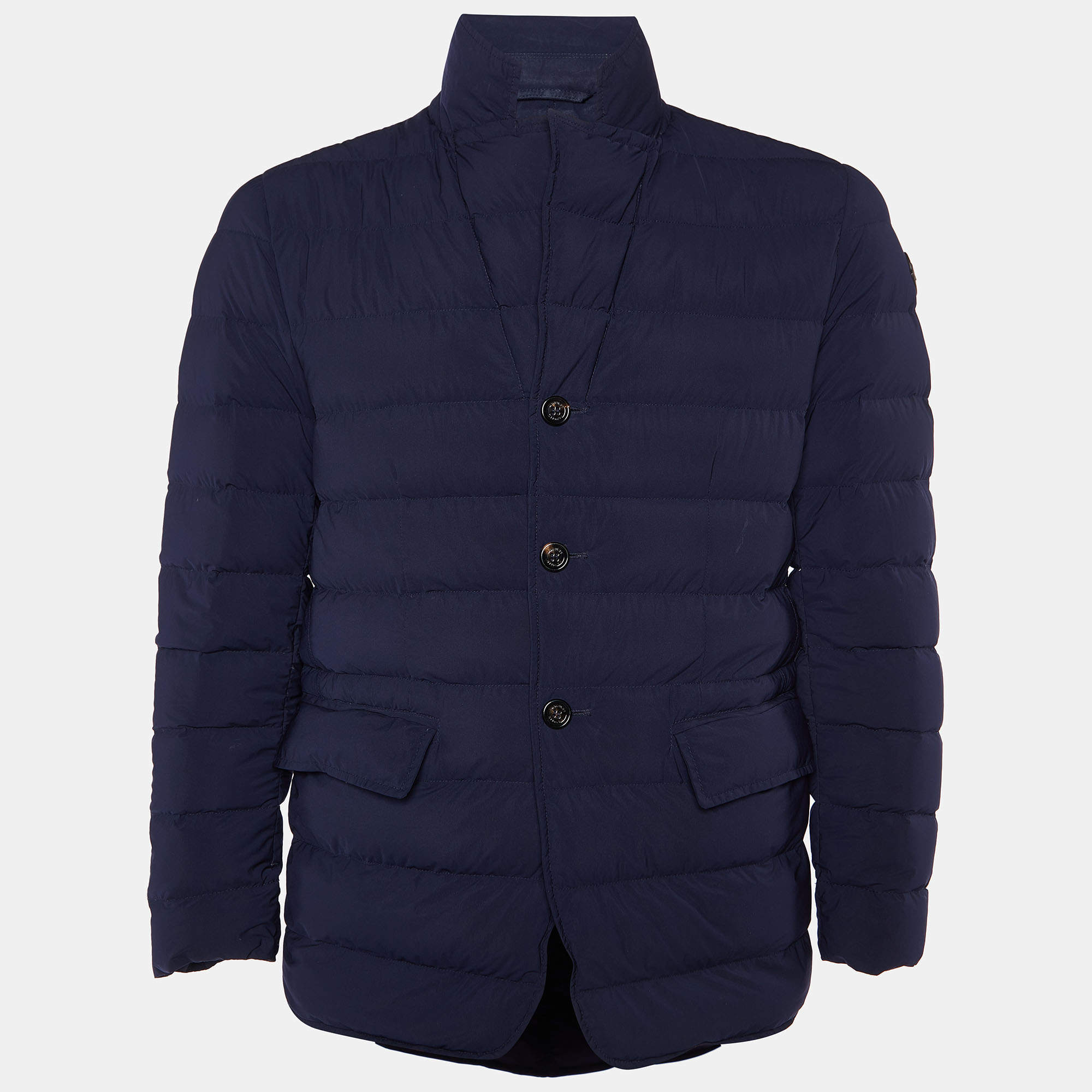 Pre Owned Moncler Navy Blue Deydier Down Puffer Jacket M