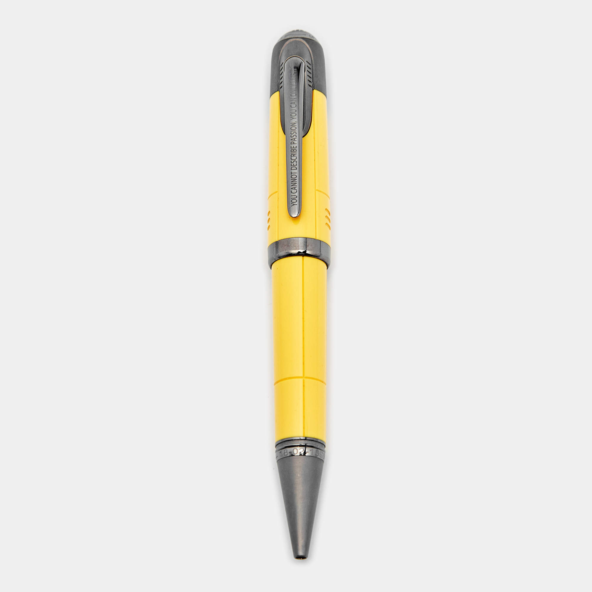 Pre Owned Montblanc Great Characters Enzo Ferrari Special Edition Giallo Modena Resin Gunmetal Ballpoint Pen