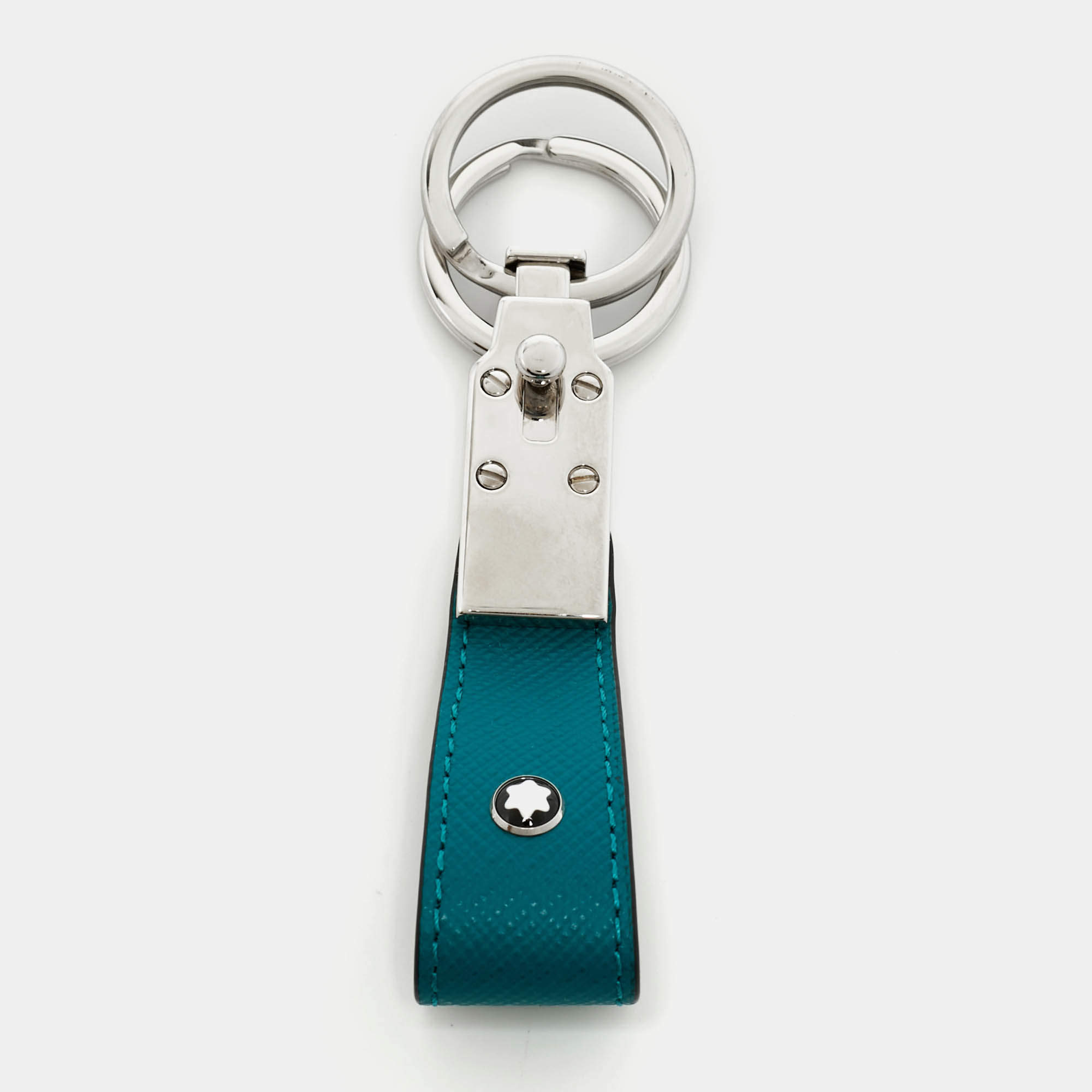 Pre Owned Montblanc Green Leather Sartorial Fob Loop Key Chain 