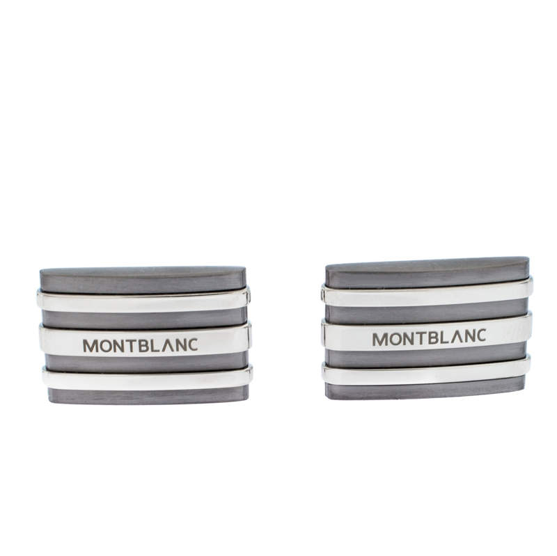 Montblanc Meisterstuck Stainless Steel & Tantalum Rectangular Cufflinks