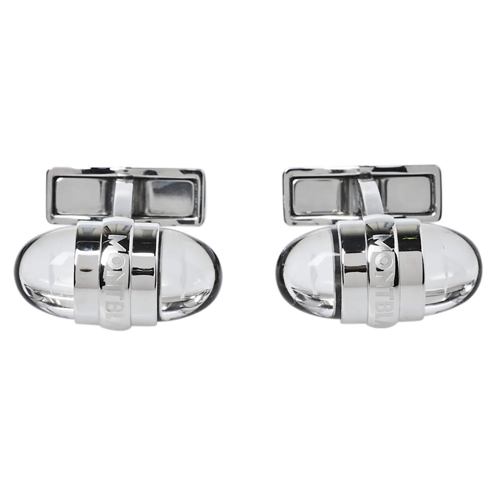 Pre Owned Montblanc Silver Tone Floating Stars Urban Walker Cufflinks