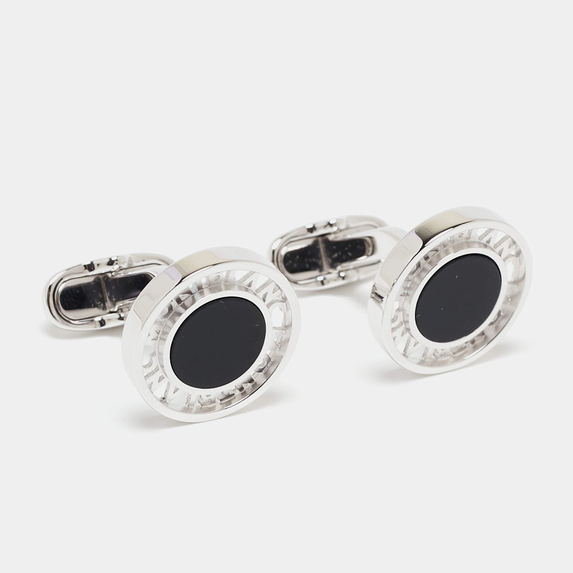 Pre Owned Montblanc Essential Sartorial  Sterling Silver Round Cufflinks