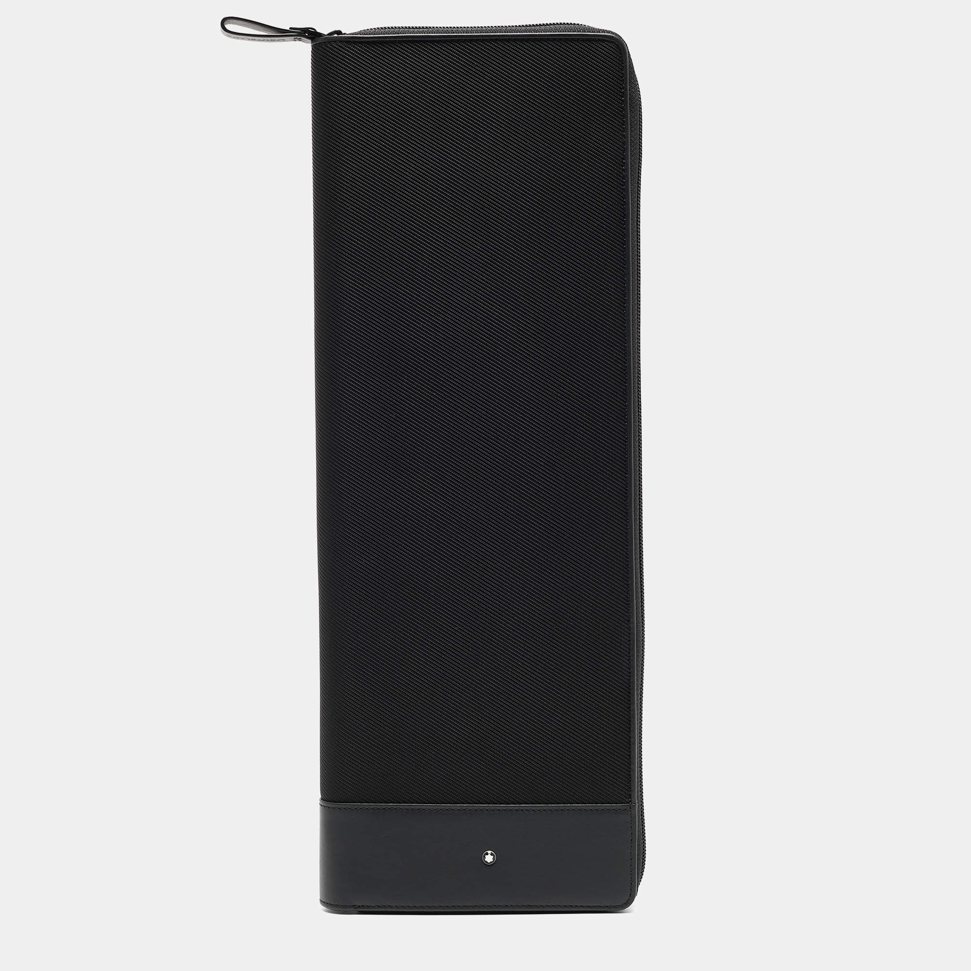 Montblanc Black Nylon and Leather Nightflight Tie Case