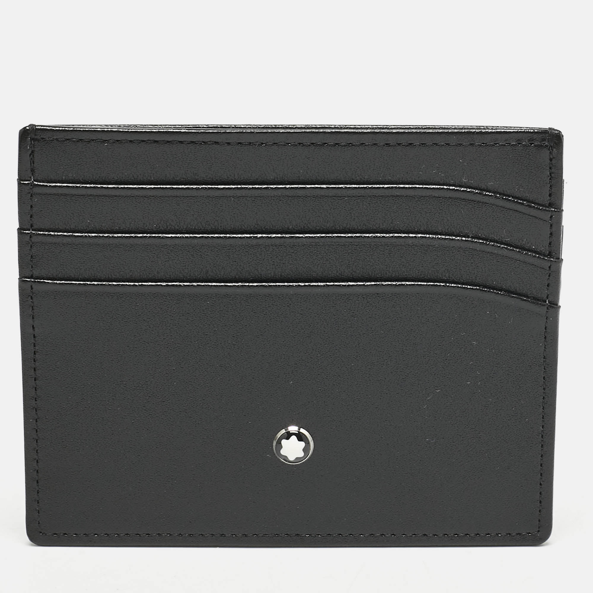 Pre Owned Montblanc Black Leather Meisterstuck Card Holder 
