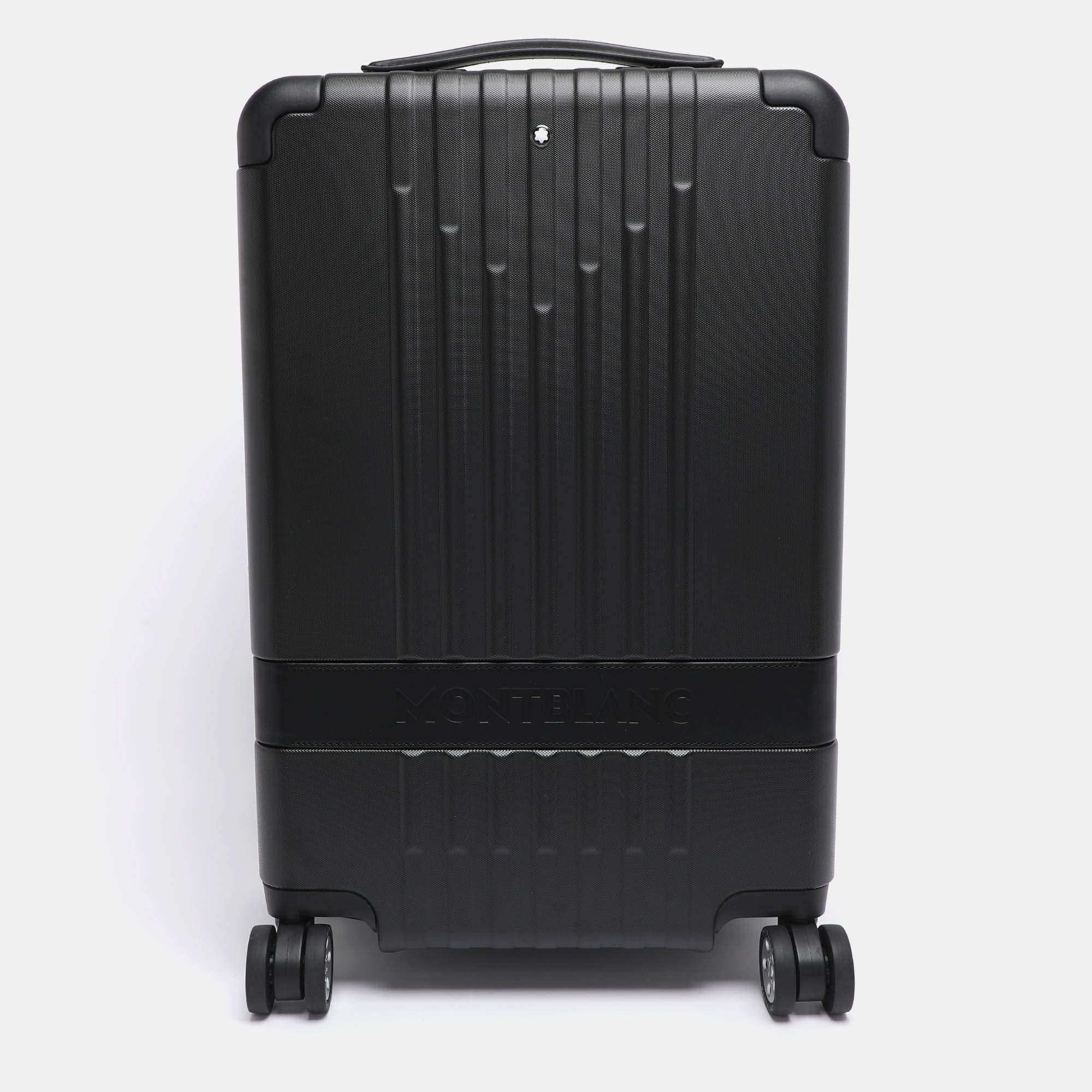 Pre Owned Montblanc Black Polycarbonate Cabin Compact Trolley 55CM