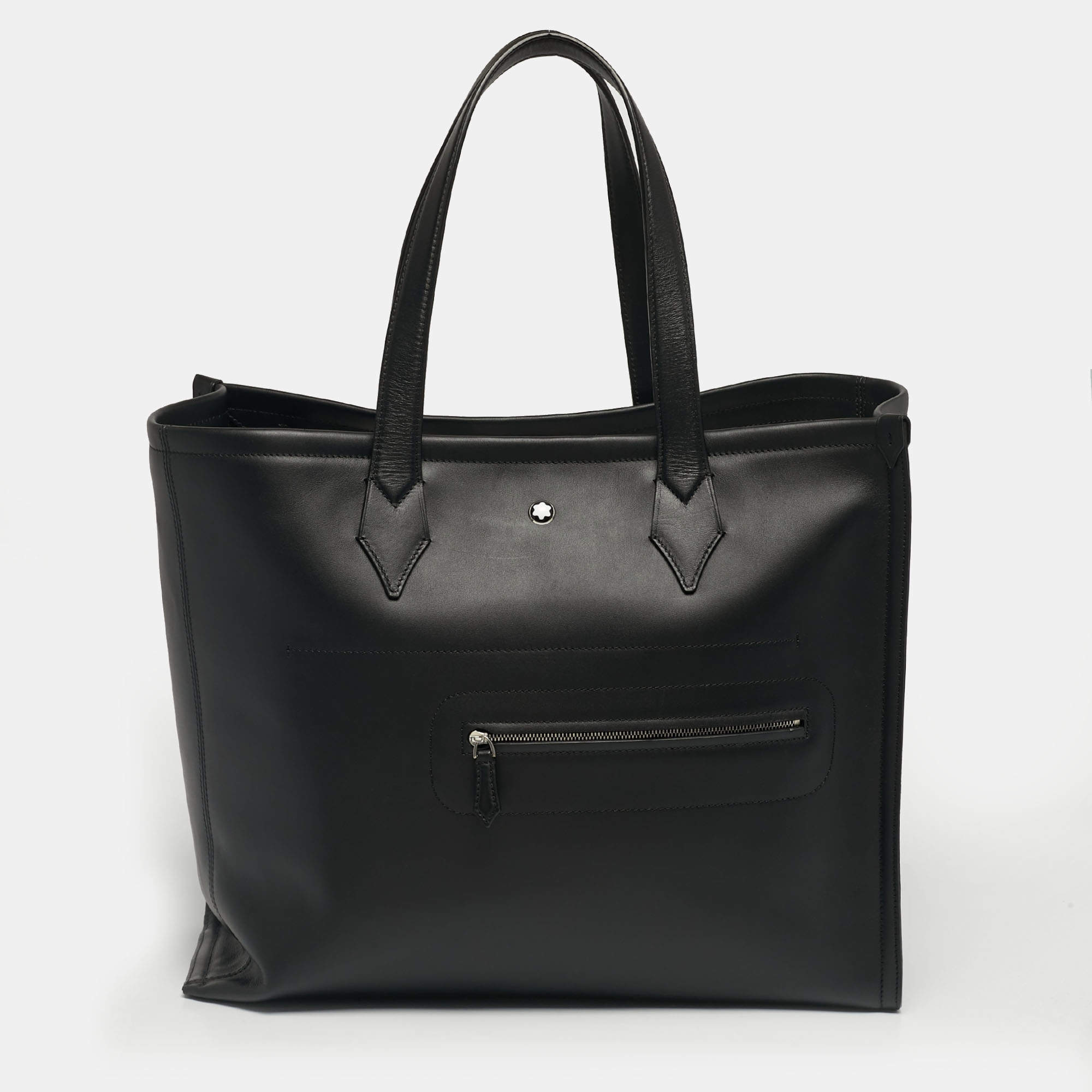 Pre Owned Montblanc Black Leather Meisterstuck Soft Tote