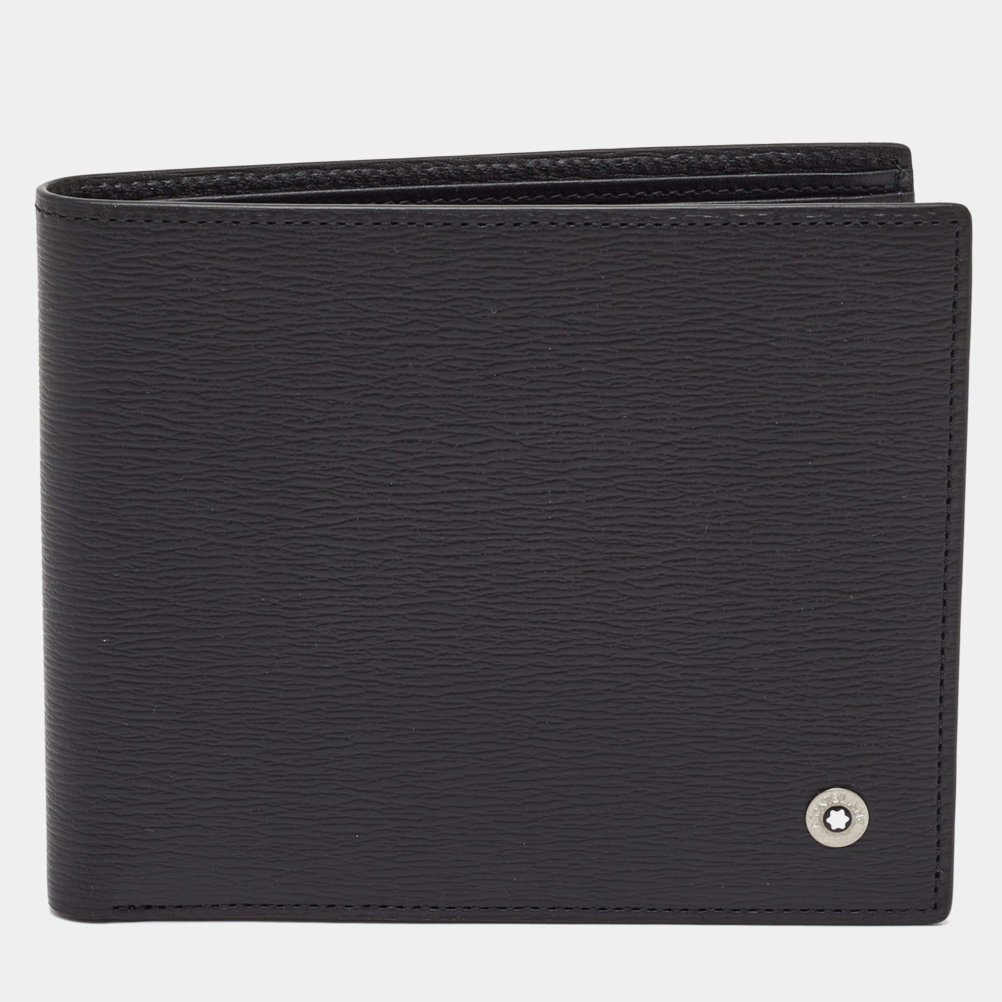 Pre Owned Montblanc 8cc Black Leather Meisterstück Bifold Wallet