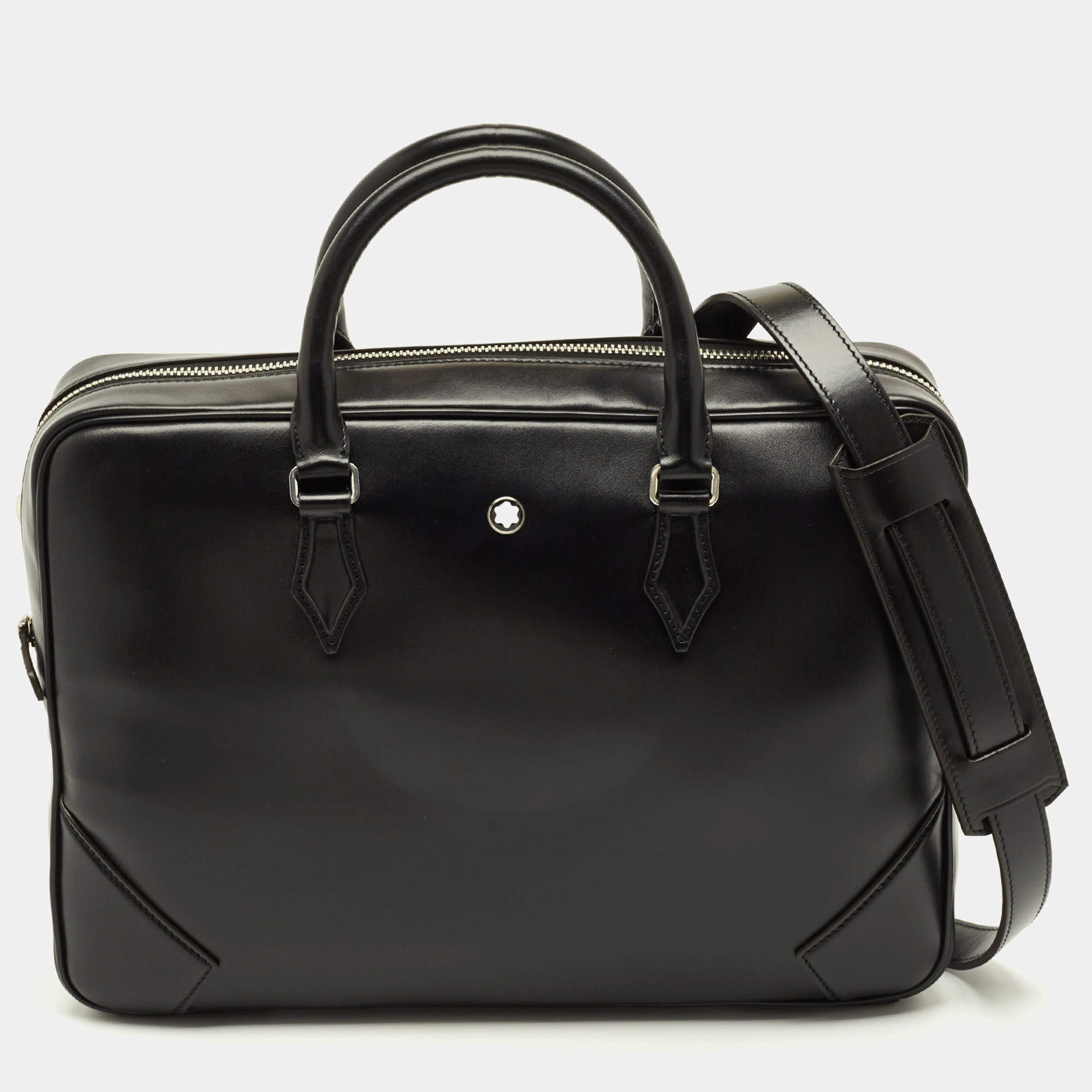 مملوكة مسبقًا حقيبة مستندات مون بلان ميسترستك جلد أسود