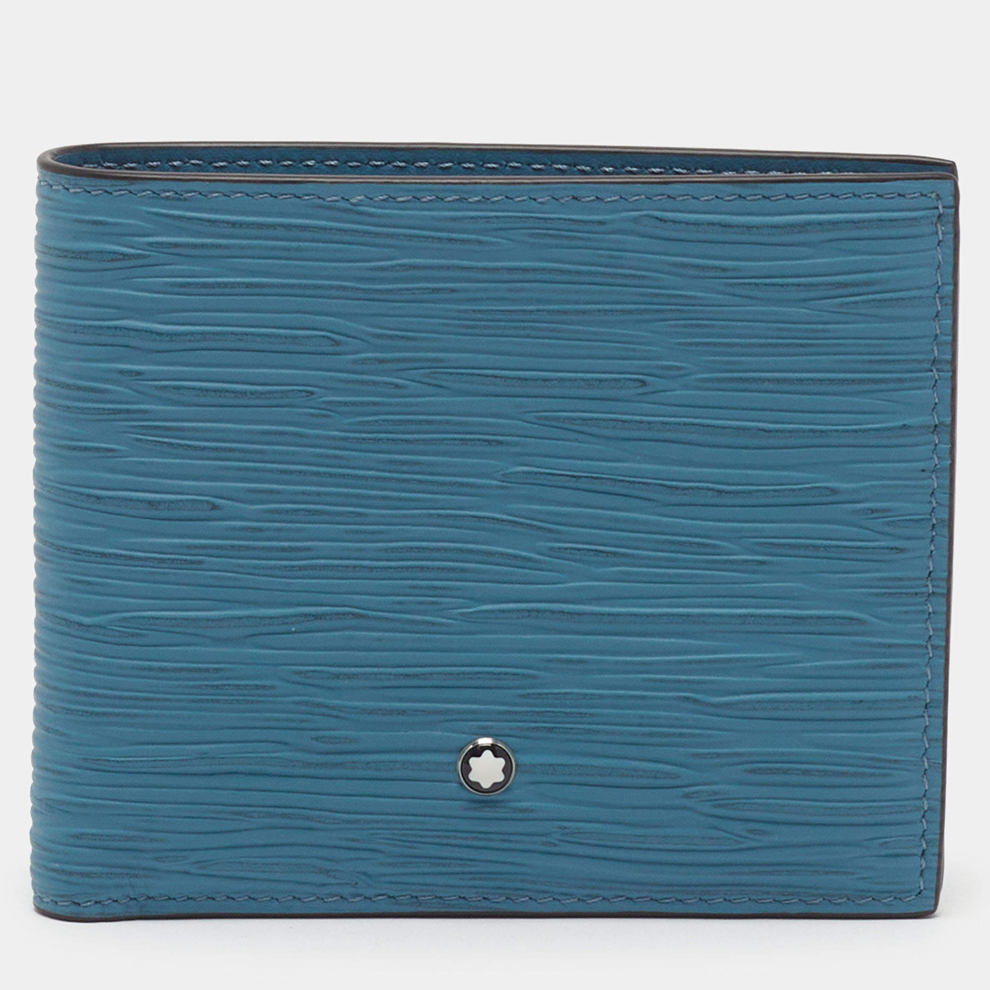 مملوكة مسبقًا Montblanc Meisterstuck 4810 Blue Leather 8CC Bifold Wallet