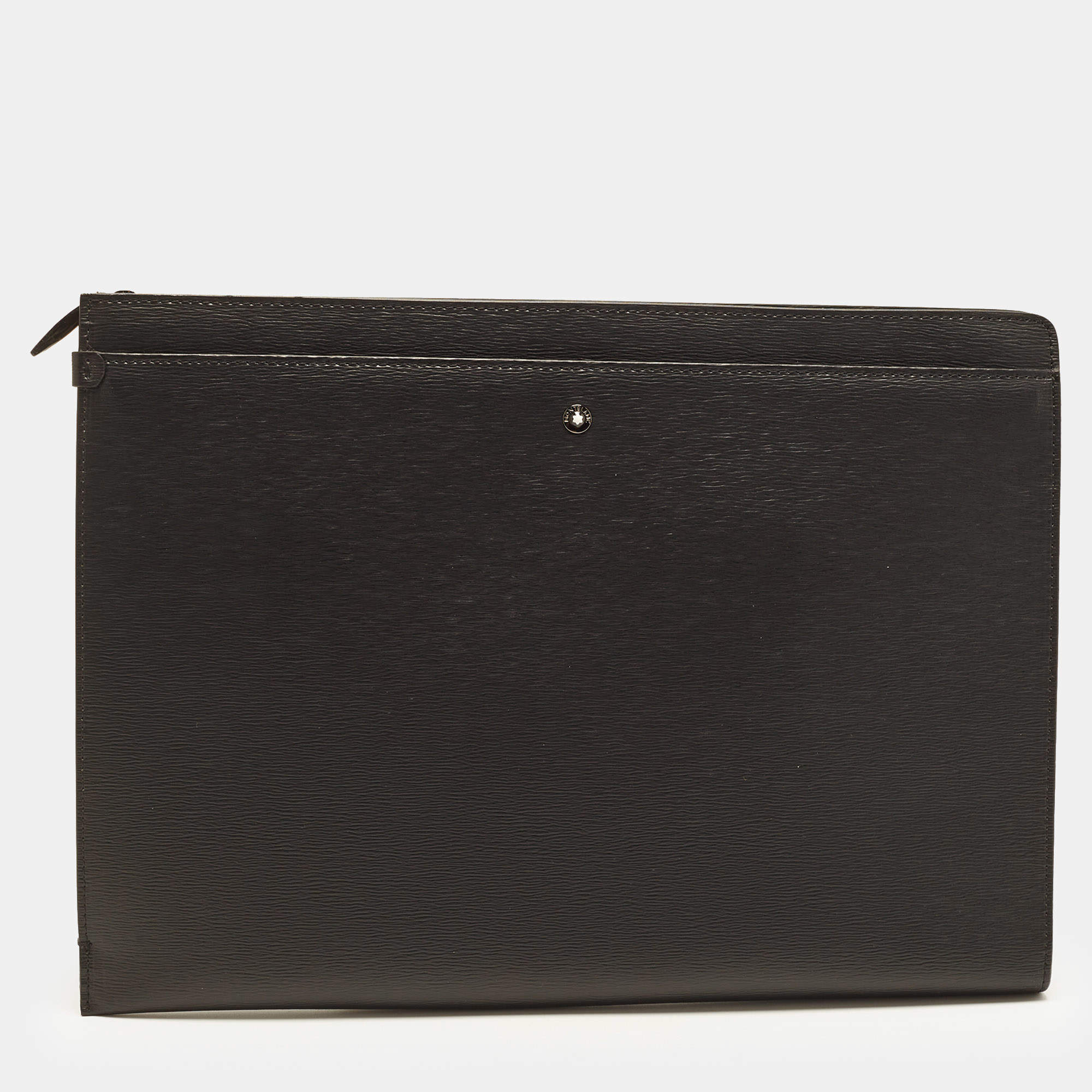 Pre Owned Montblanc 4810 Westside Black Zip Around Clutch