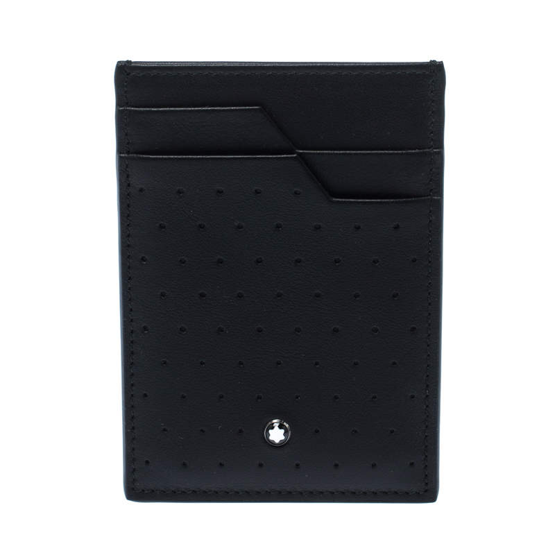Montblanc Black Perforated Leather Meisterstuck Card Case