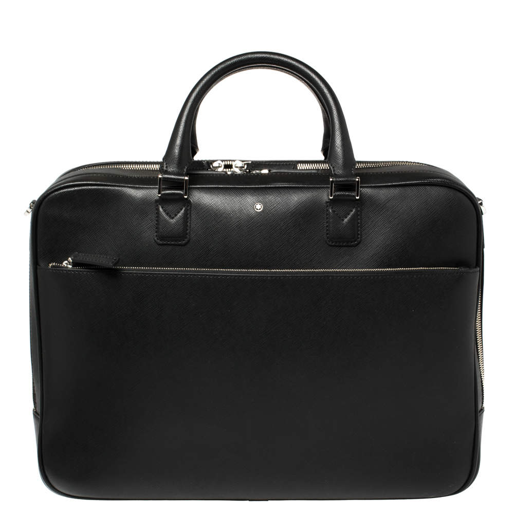 Pre Owned Montblanc Black Leather Large Sartorial Document Briefcase