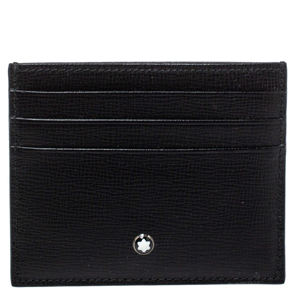 Pre Owned Montblanc Black Leather Meisterstuck Card Holder 6CC