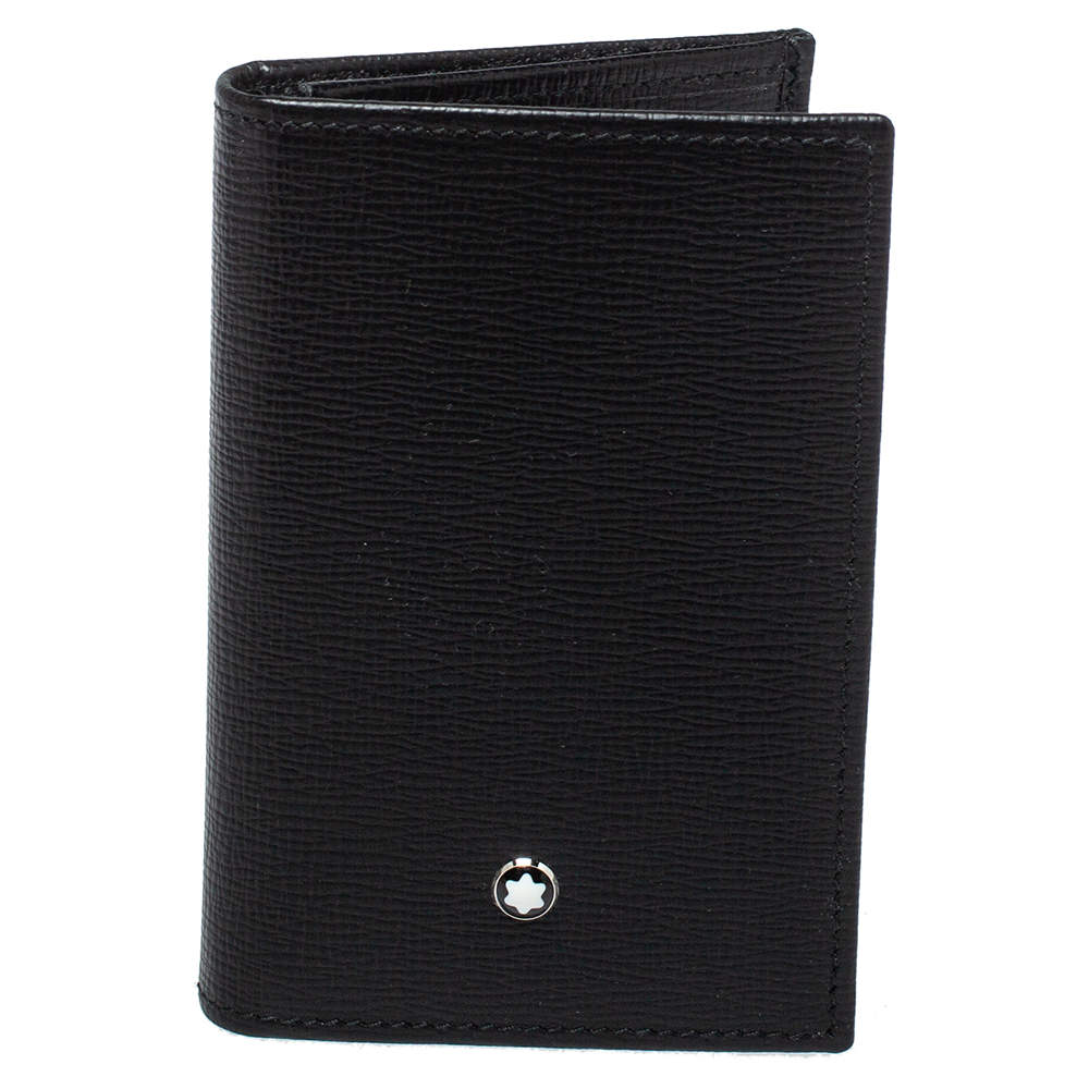 Montblanc Black Leather Meisterstuck Business Card Holder Montblanc ...