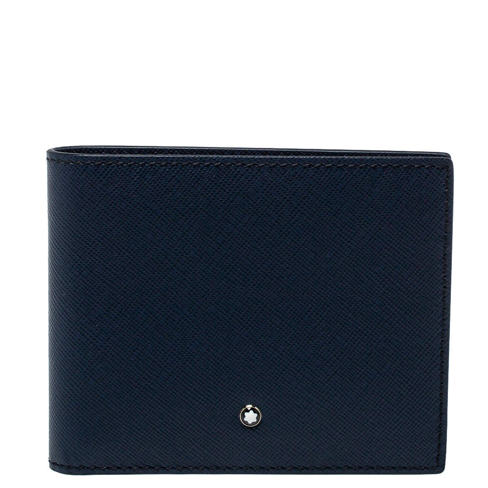 مملوكة مسبقًا محفظة مون بلان سارتوريال جيت 6CC  جلد أسود وقماش