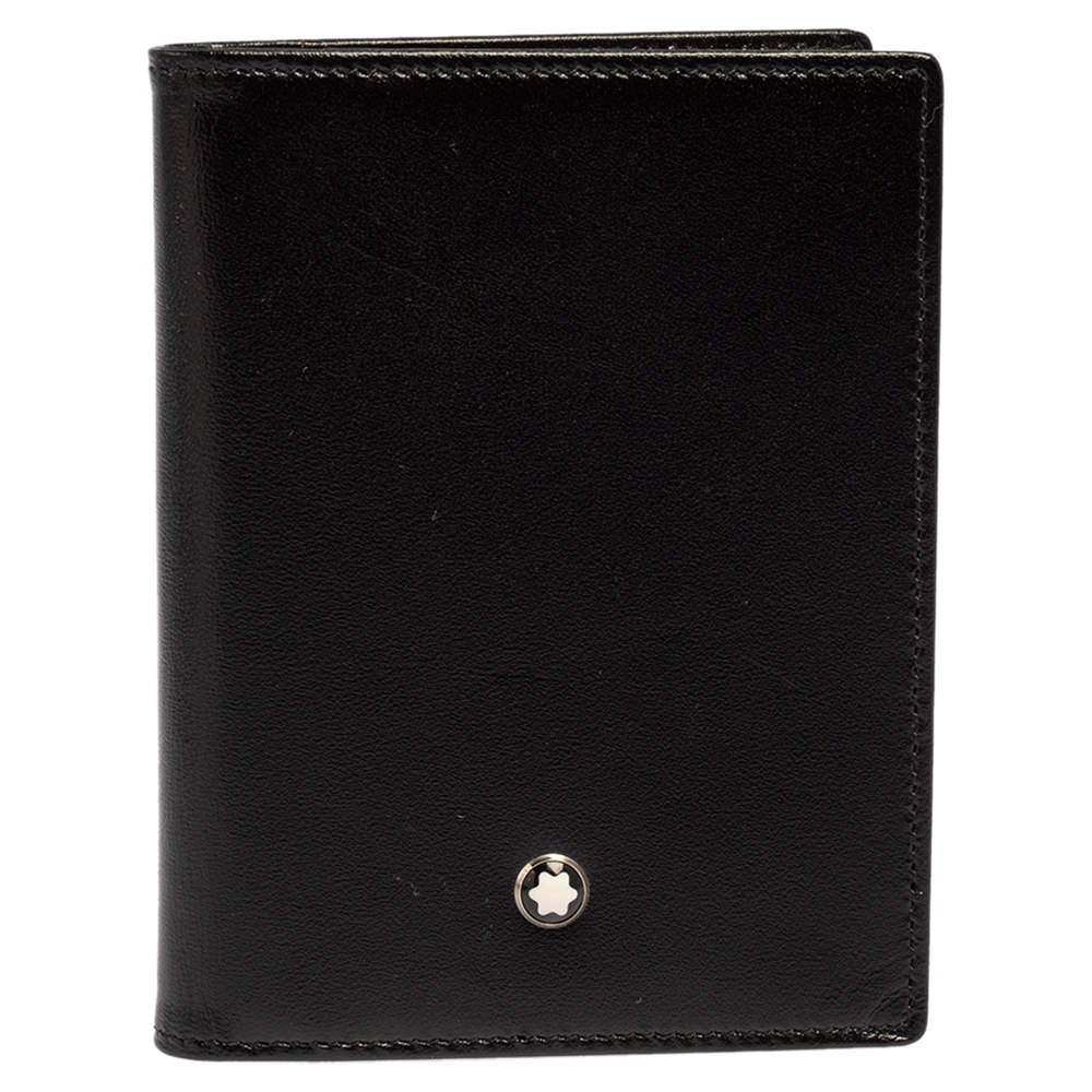 Montblanc Black Leather Meisterstuck Multi Credit Card Case 