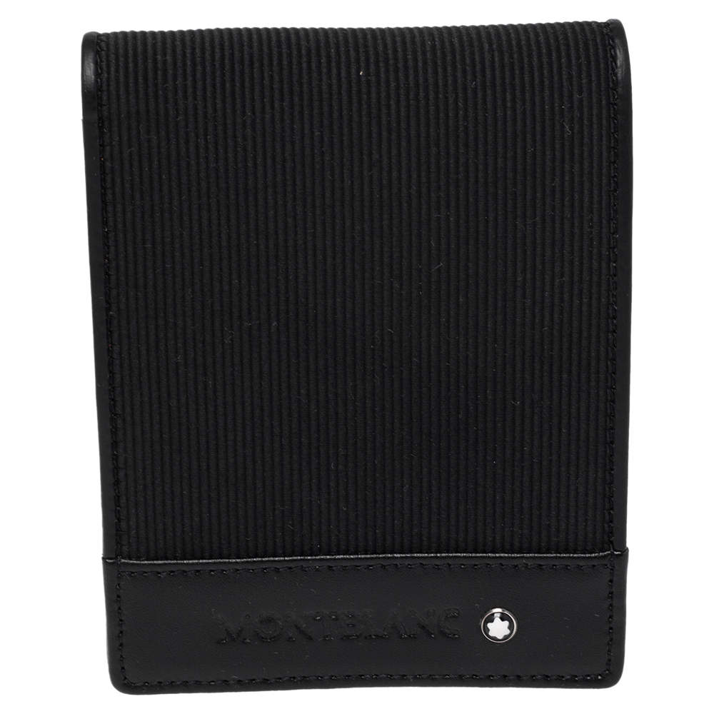 Pre Owned Montblanc Black Nylon and Leather Nightflight Bifold Wallet