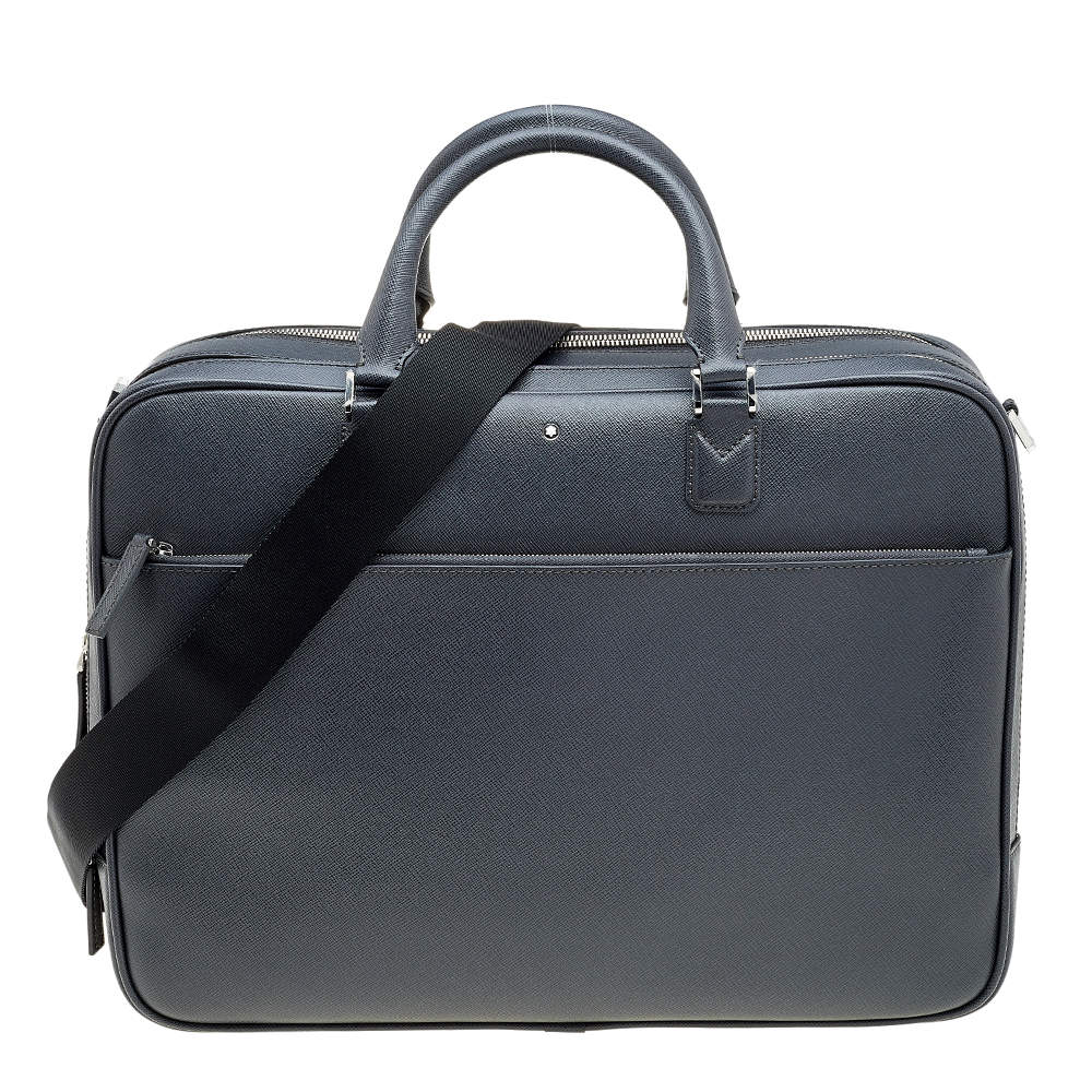 مملوكة مسبقًا Montblanc Dark Grey Leather Large Sartorial Document Briefcase