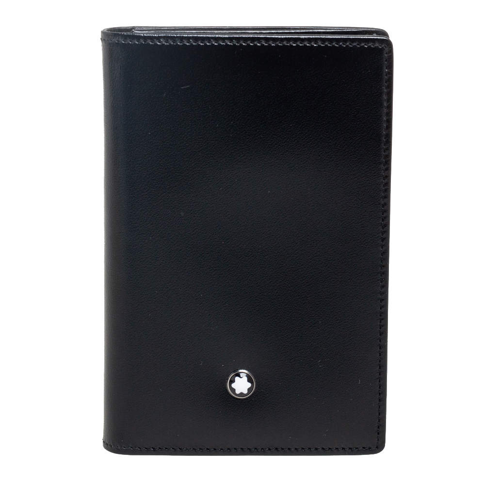 Pre Owned Montblanc Black Leather Business Card Holder
