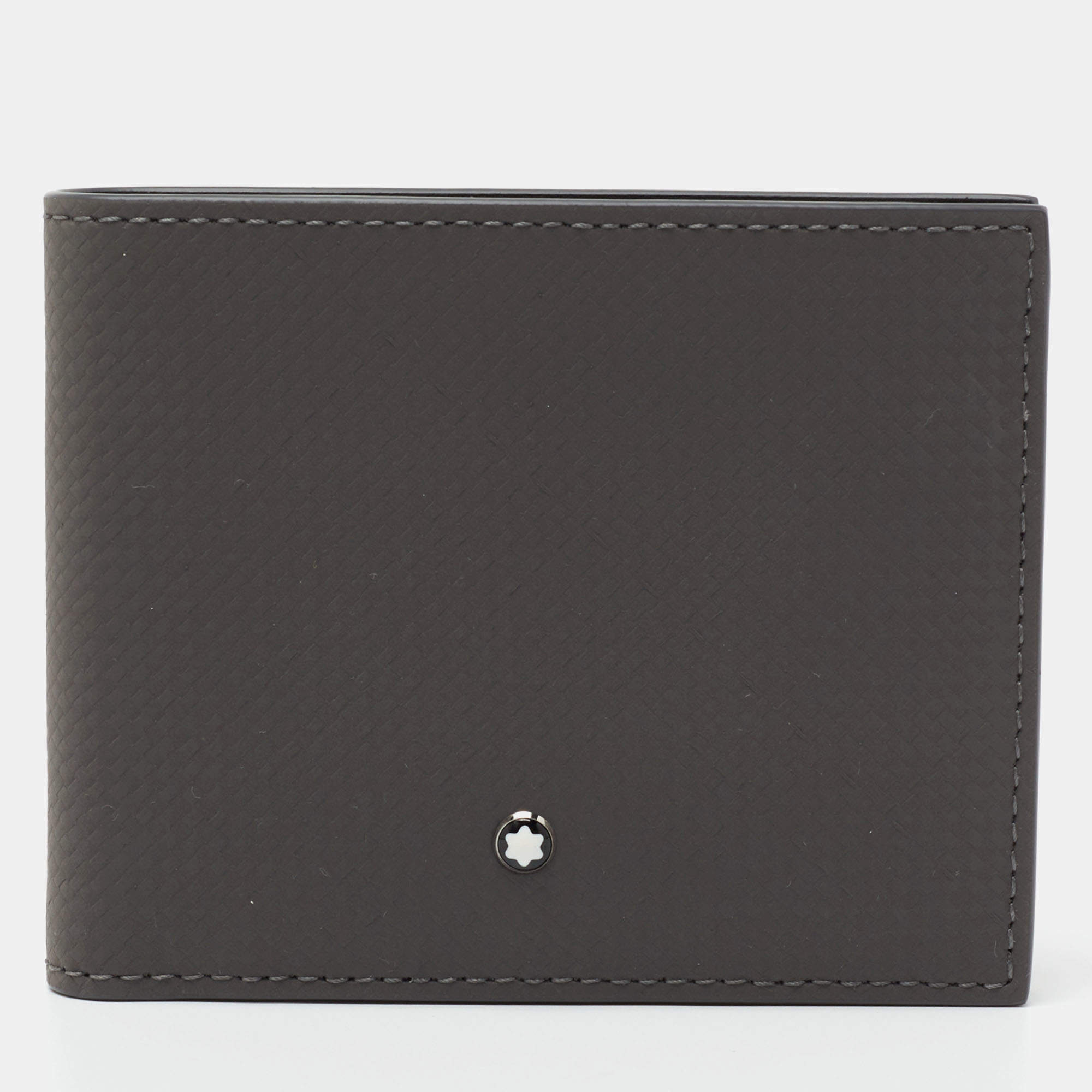Pre Owned Montblanc Grey/Black Leather Westside Extreme 8CC Bifold Wallet