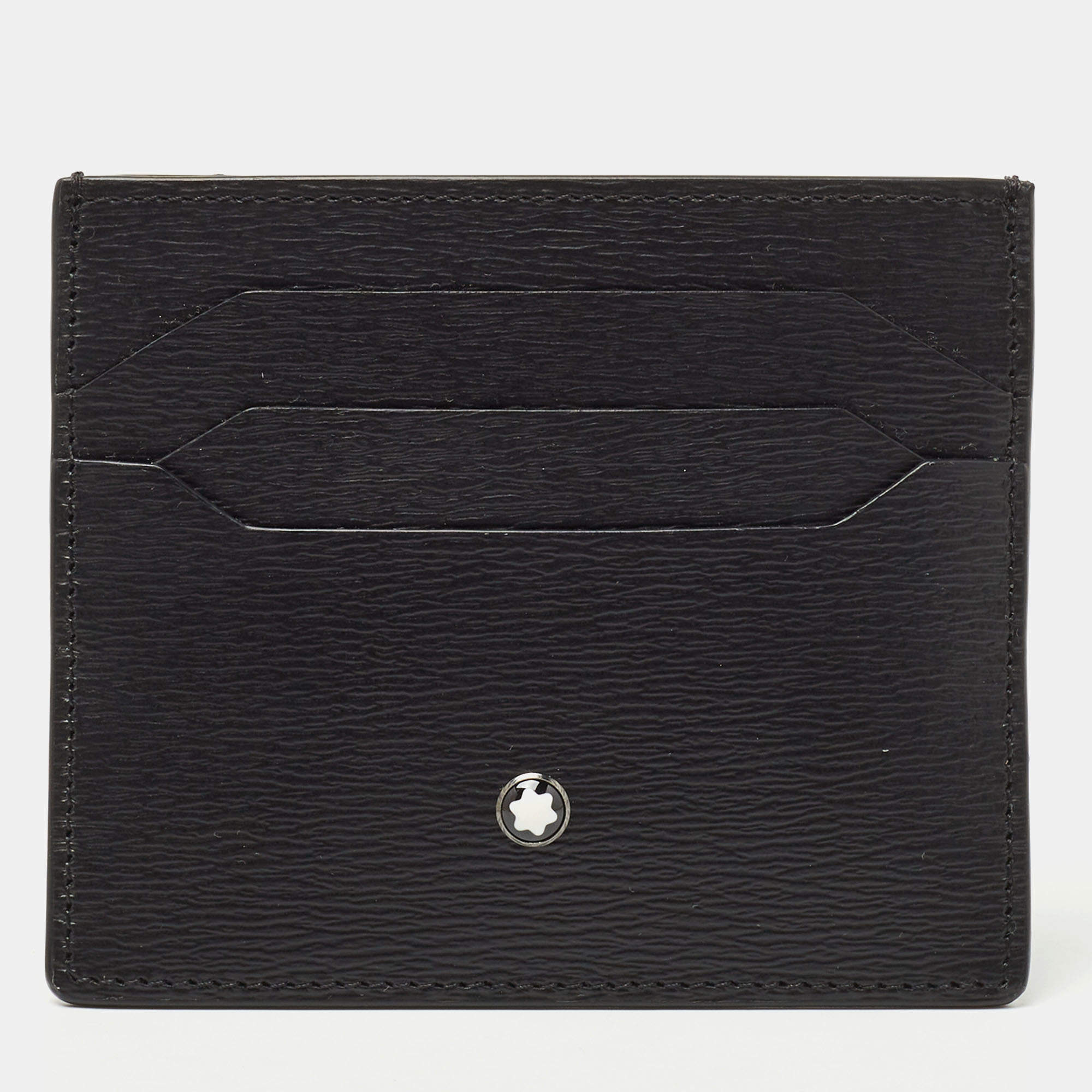 Montblanc Black Leather Meisterstuck Card Holder Montblanc The Luxury