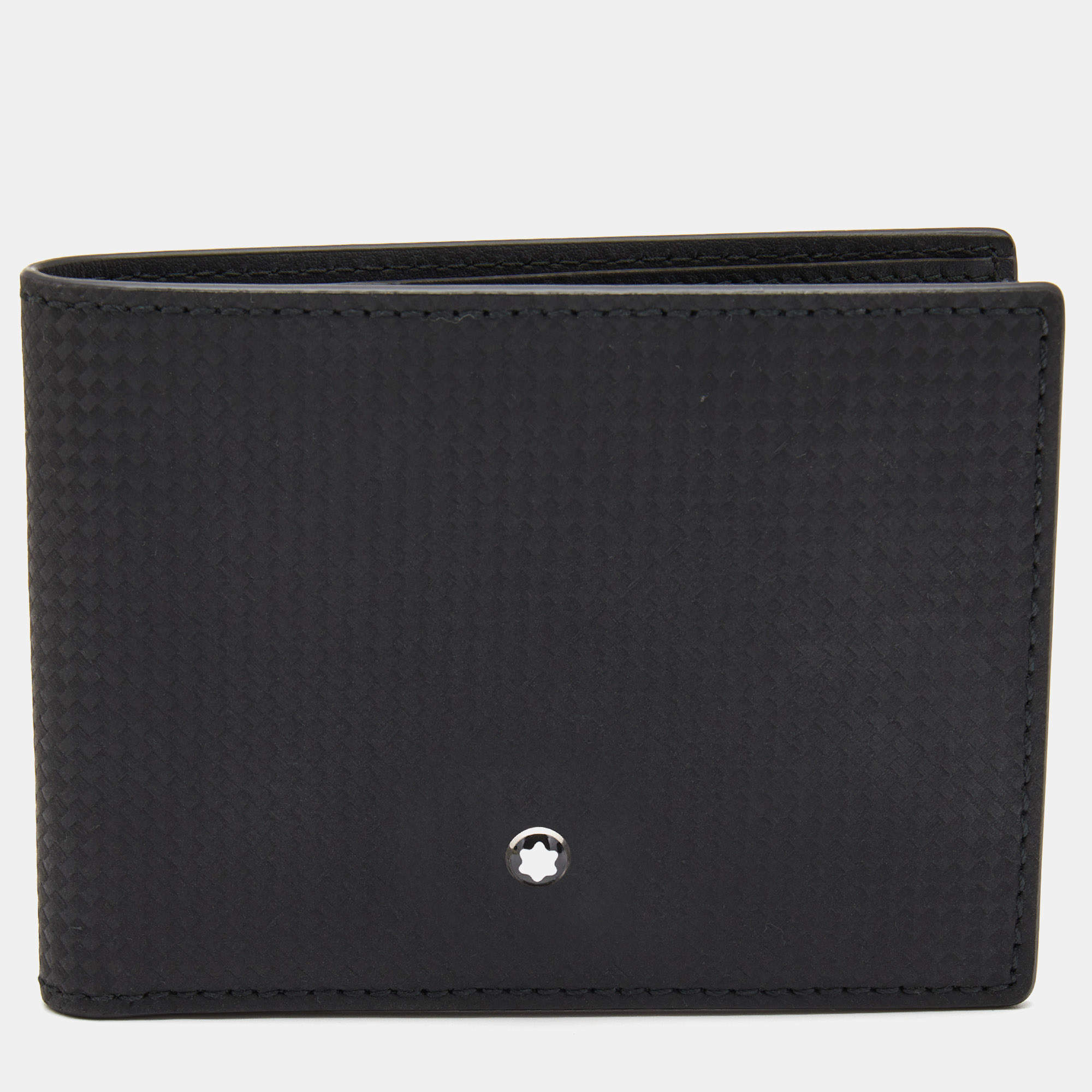 Montblanc Black Woven Embossed Leather Meisterstuck Bifold Wallet