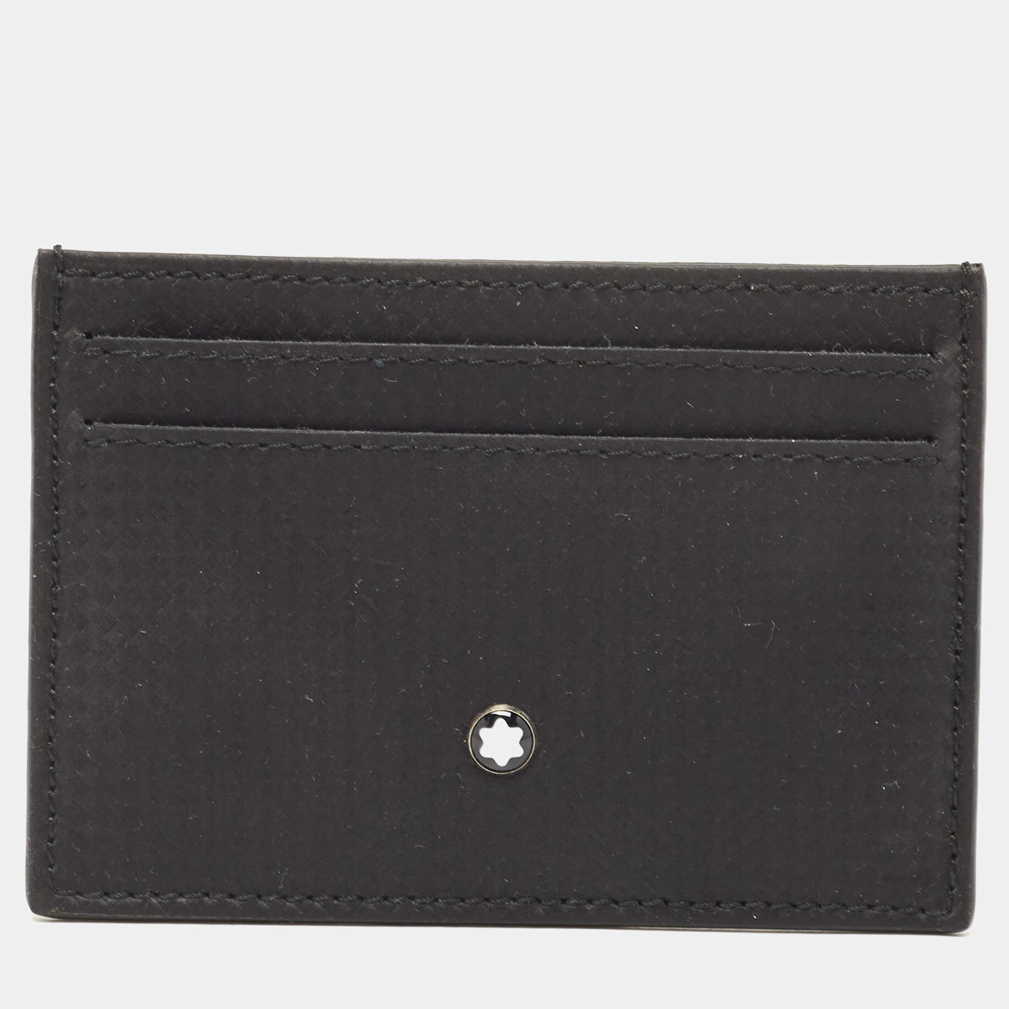 Pre Owned Montblanc Black Leather Extreme Pocket 5CC Card Holder 