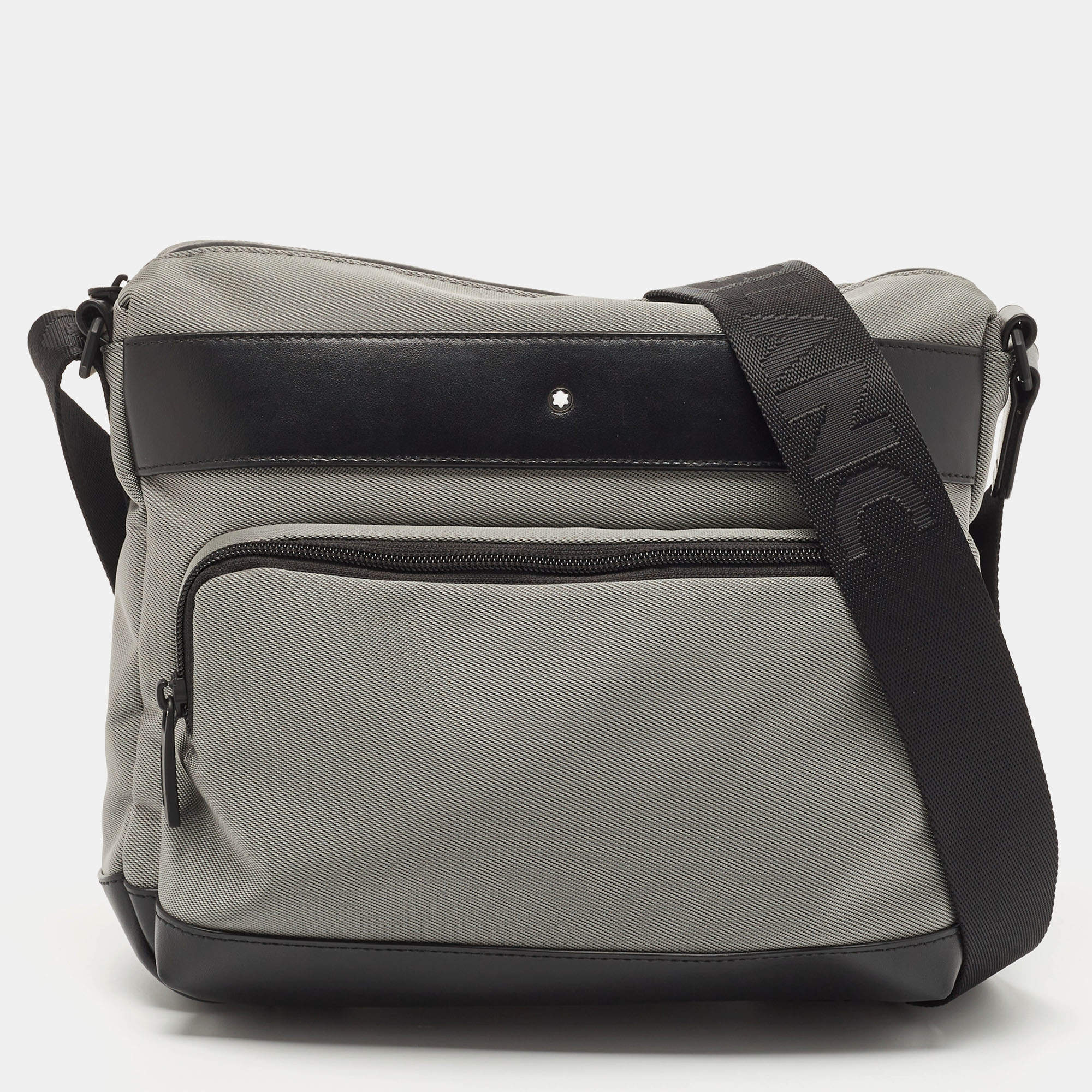 Montblanc Black/Grey Nylon Nightflight Messenger Bag