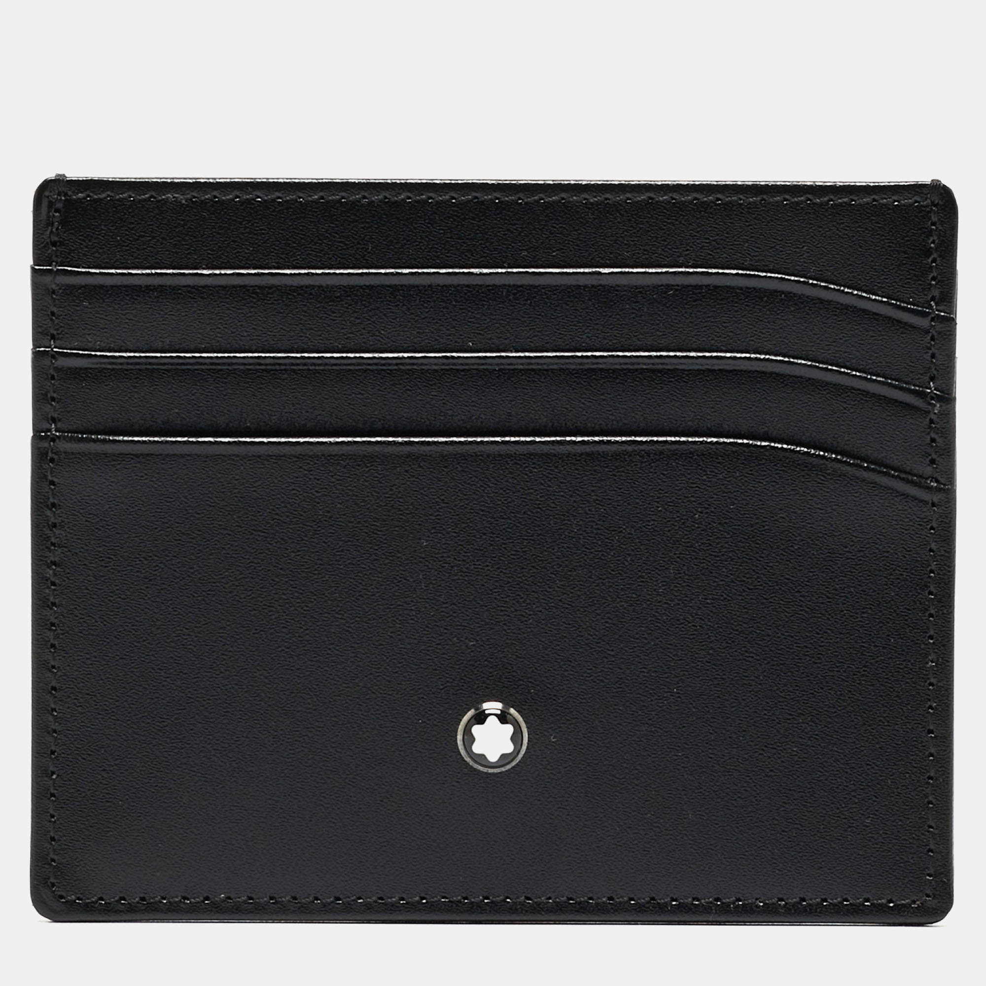 Pre Owned Montblanc Black Leather Meisterstuck Pocket Holder 6CC