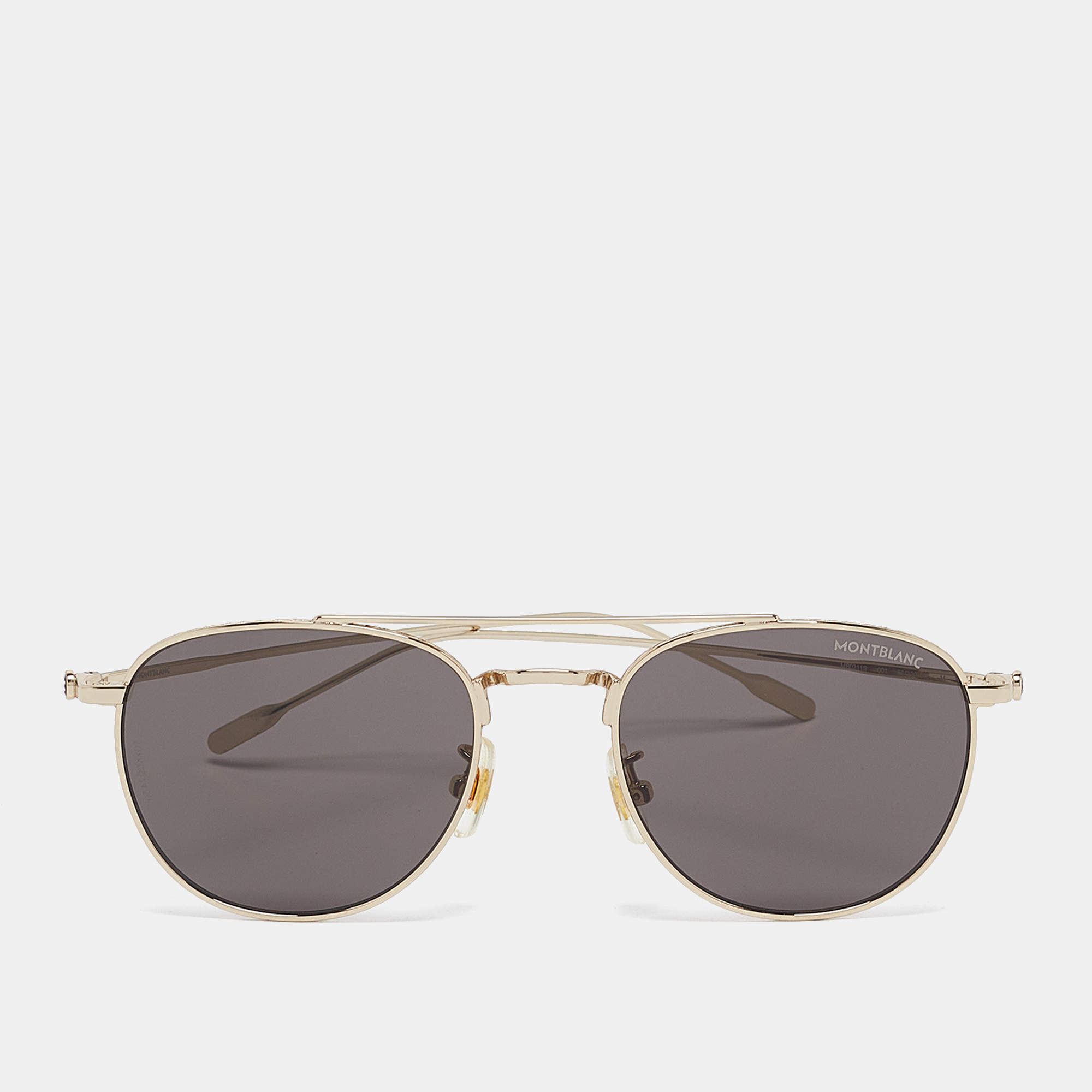 Montblanc Black MB0211S Metal Frame Aviator Sunglasses