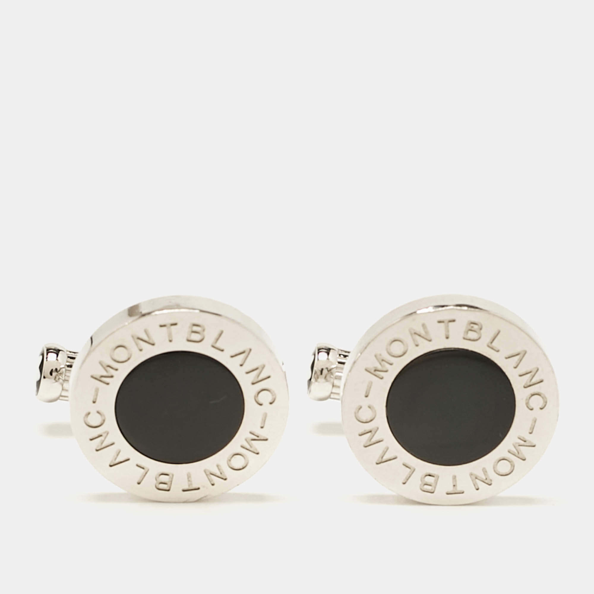 Montblanc Meisterstück Silver Tone Composite Inlay Cufflinks