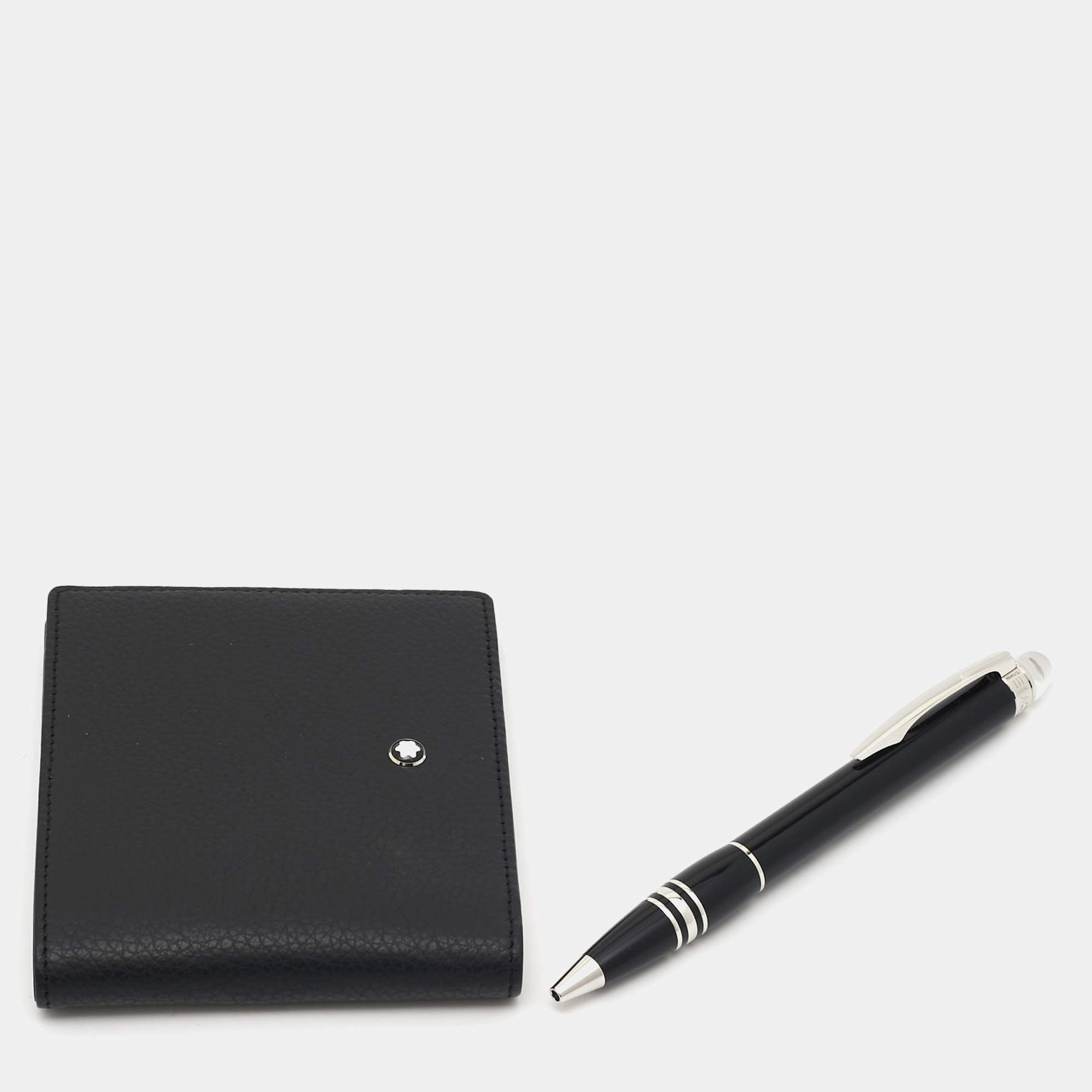 Montblanc Starwalker Resin Leather Silver Tone Pen Wallet Set